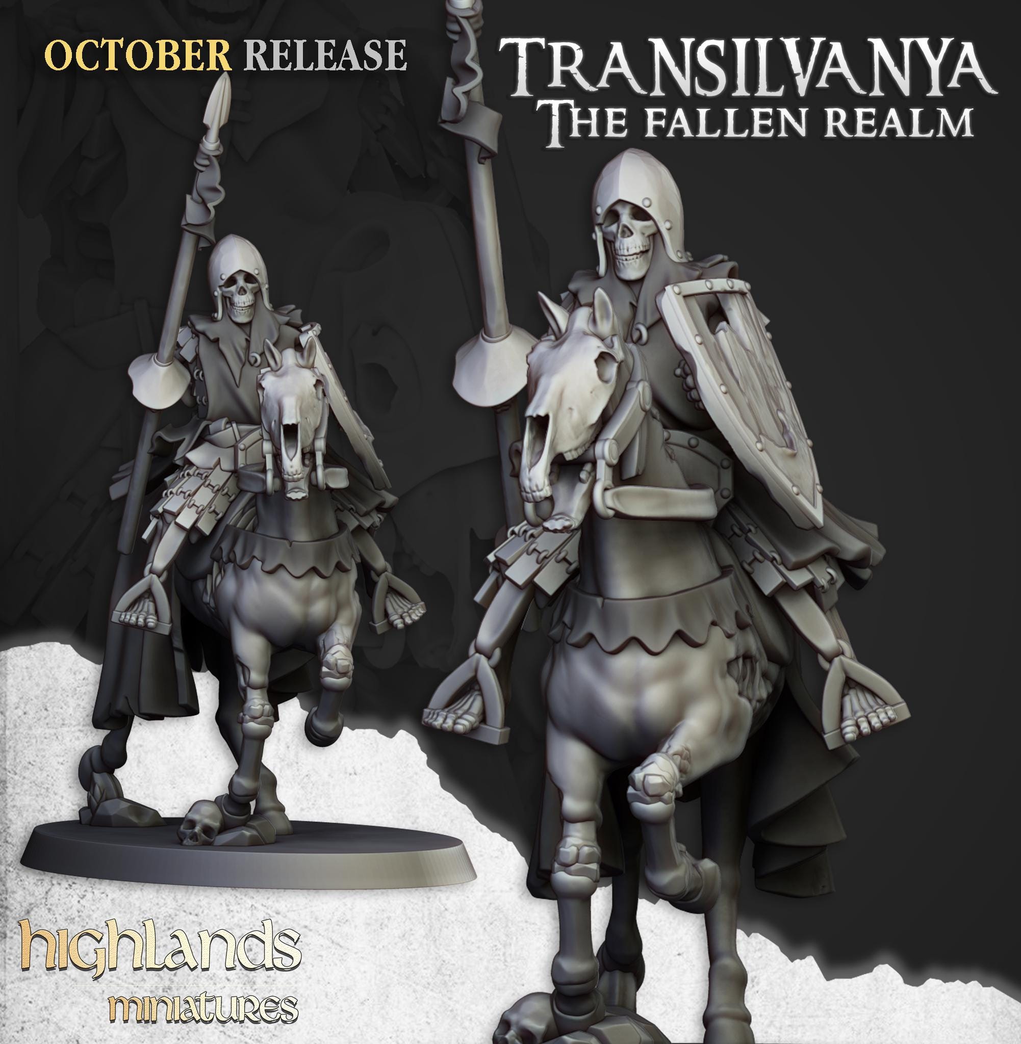 Mounted Skeletons - in 12k- by Highlands Miniatures