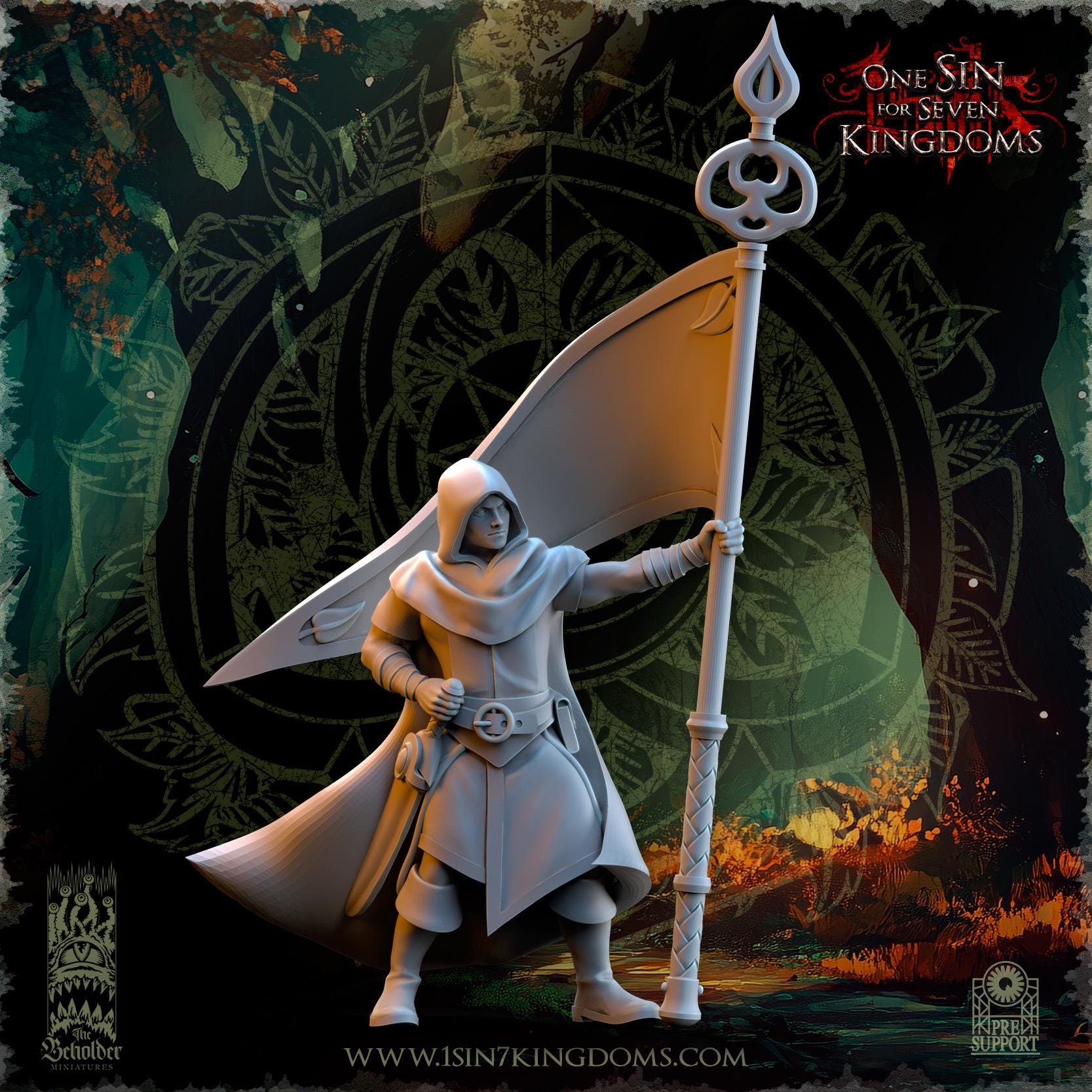 Evergreen Elves Rangers Command Group - in 12k- by Beholder TheBeholderMiniatures