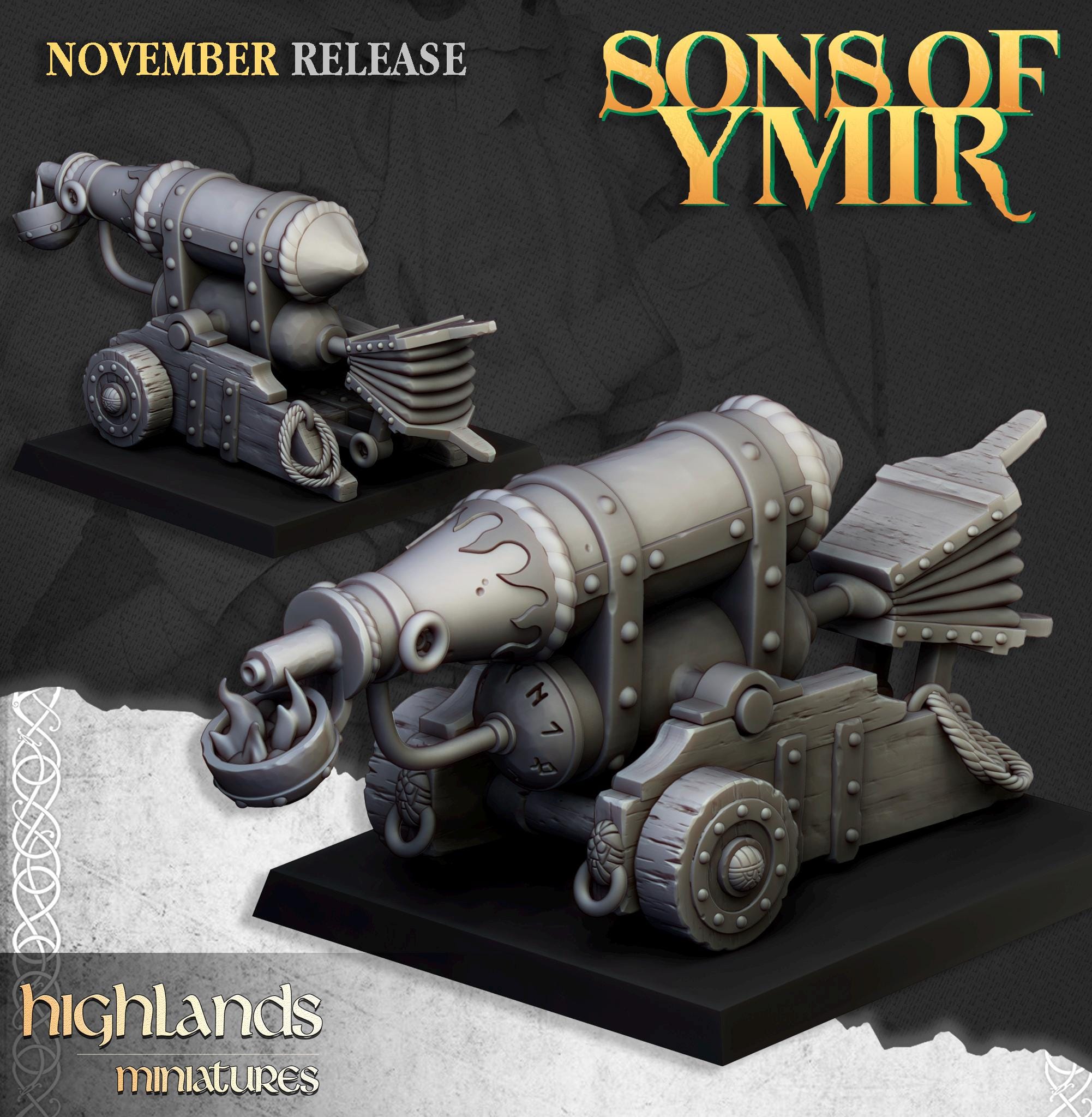 Dwarf Artillery Set - in 12k- by Highlands Miniatures