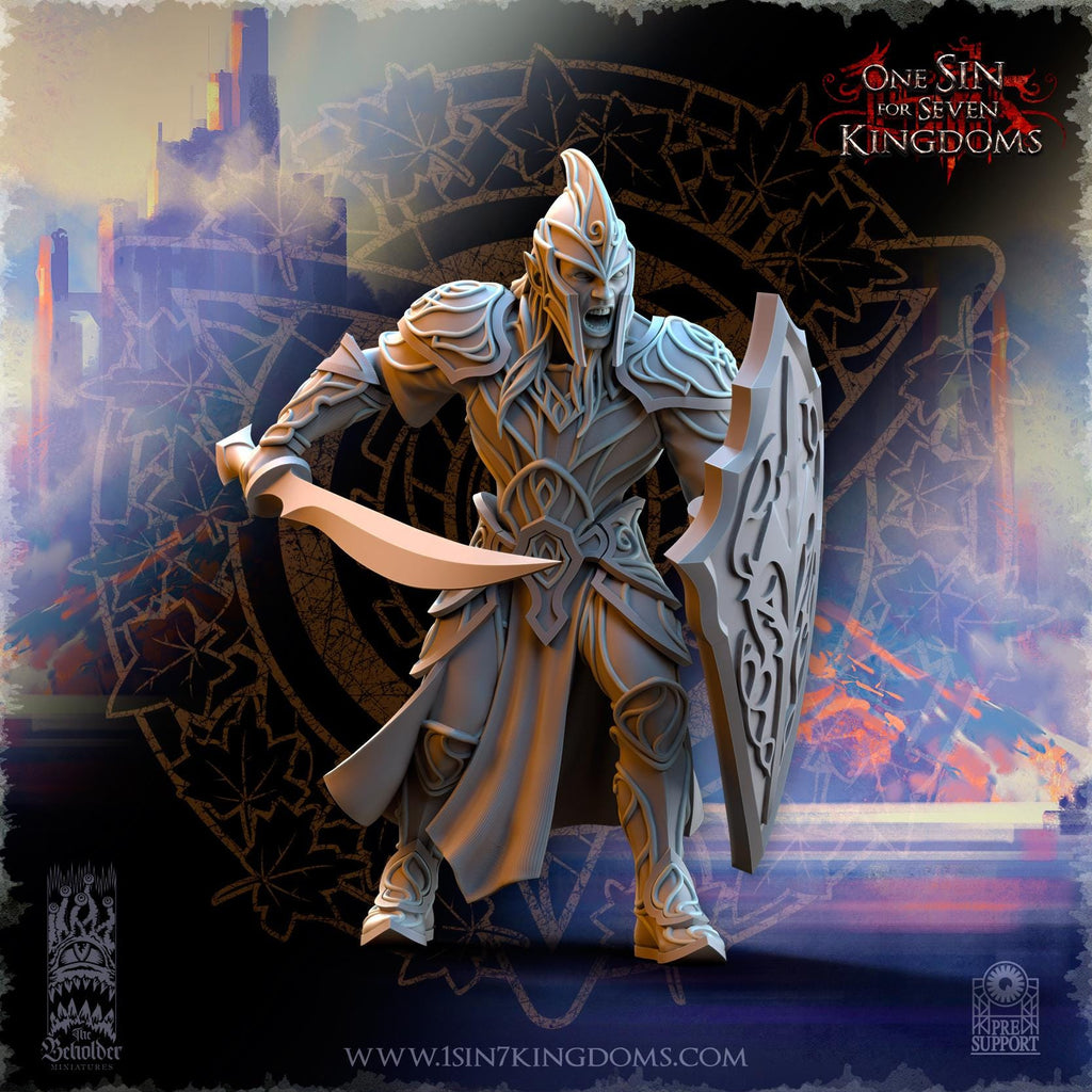 Silvermoor Elves Warriors with swords - in 12k- by TheBeholderMiniatures