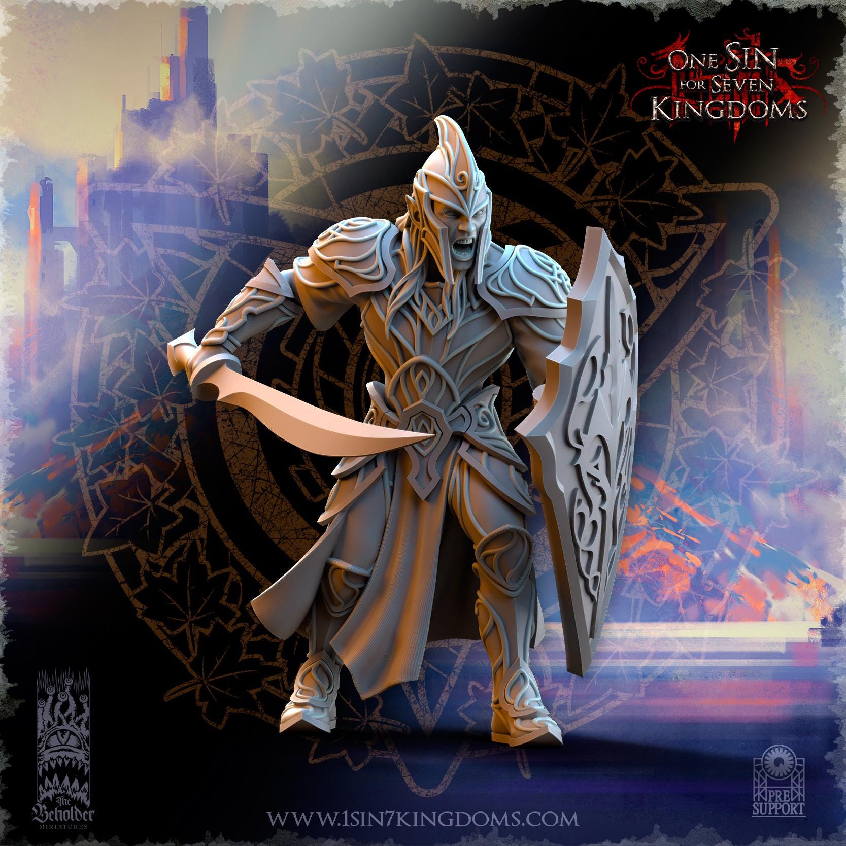 Silvermoor Elves Warriors with swords - in 12k- by TheBeholderMiniatures