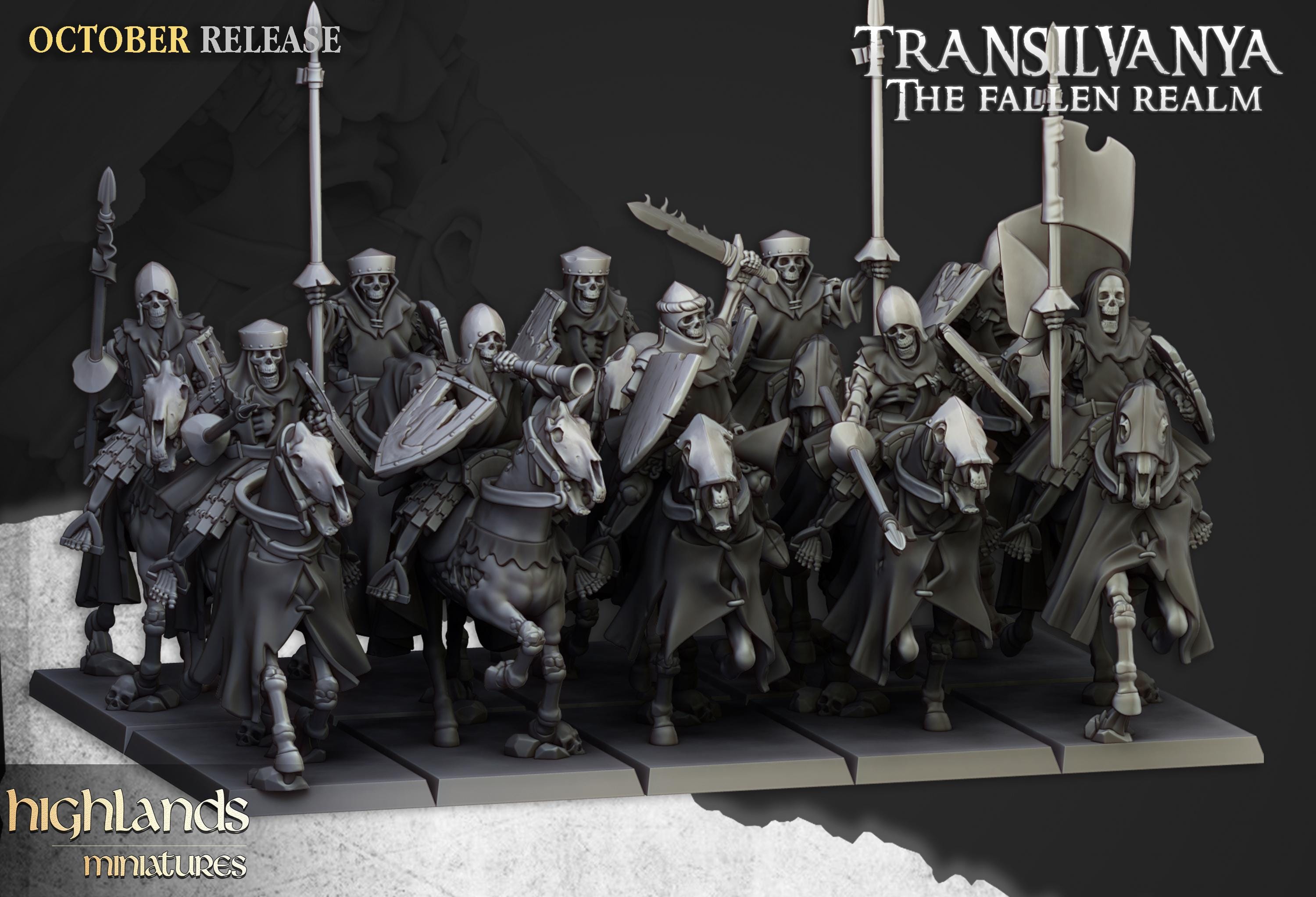 Mounted Skeletons - in 12k- by Highlands Miniatures