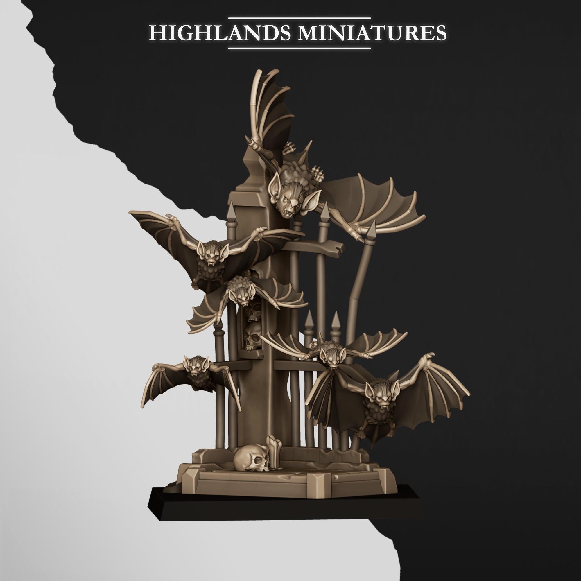 Bats Swarms  - in 12k- by Highlands Miniatures