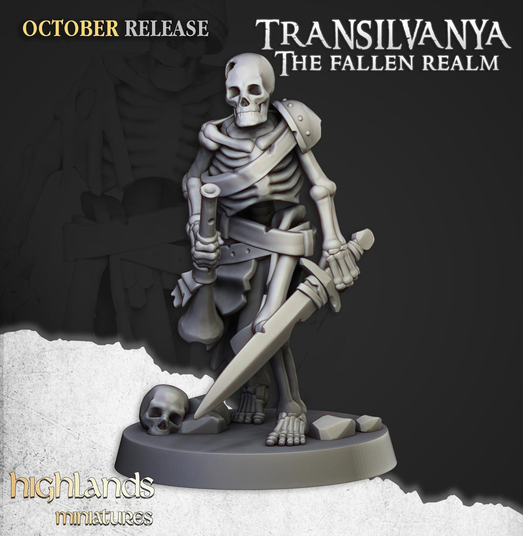 Skeleton Warriors with Swords Unit - in 12k- by Highlands Miniatures