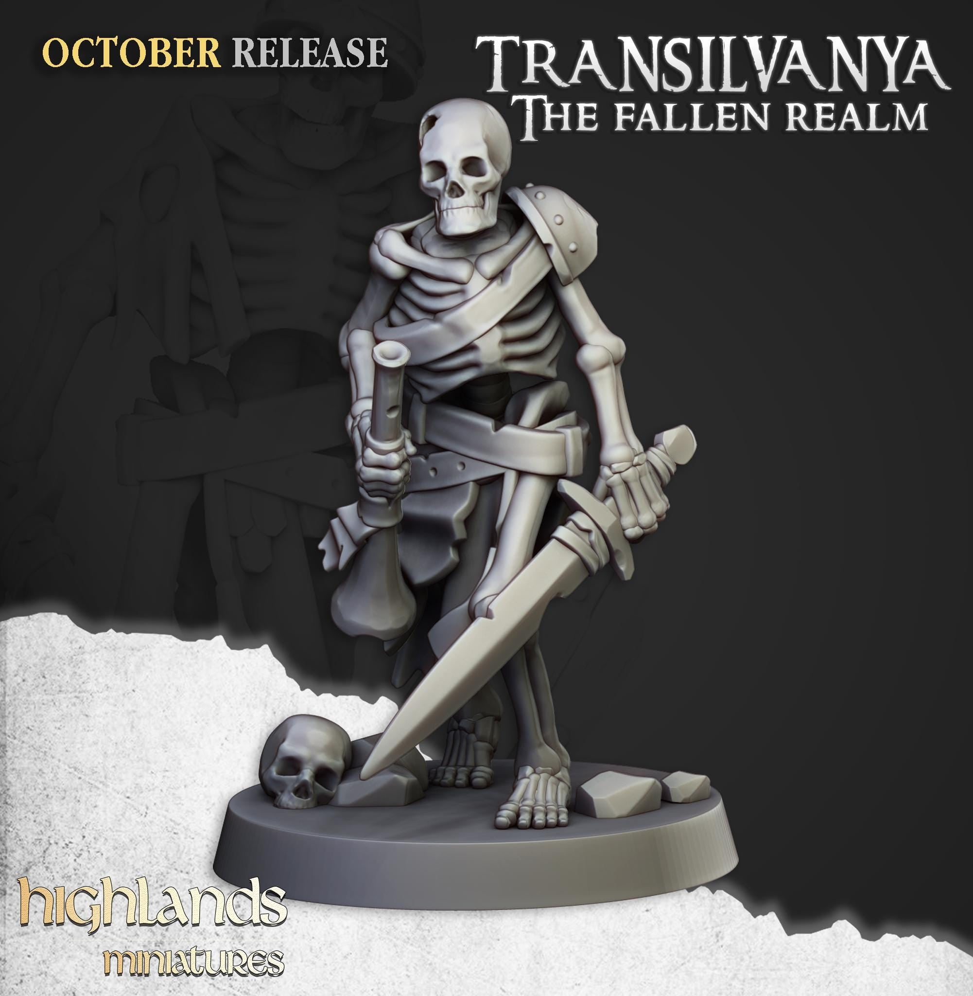 Skeleton Warriors with Swords Unit - in 12k- by Highlands Miniatures