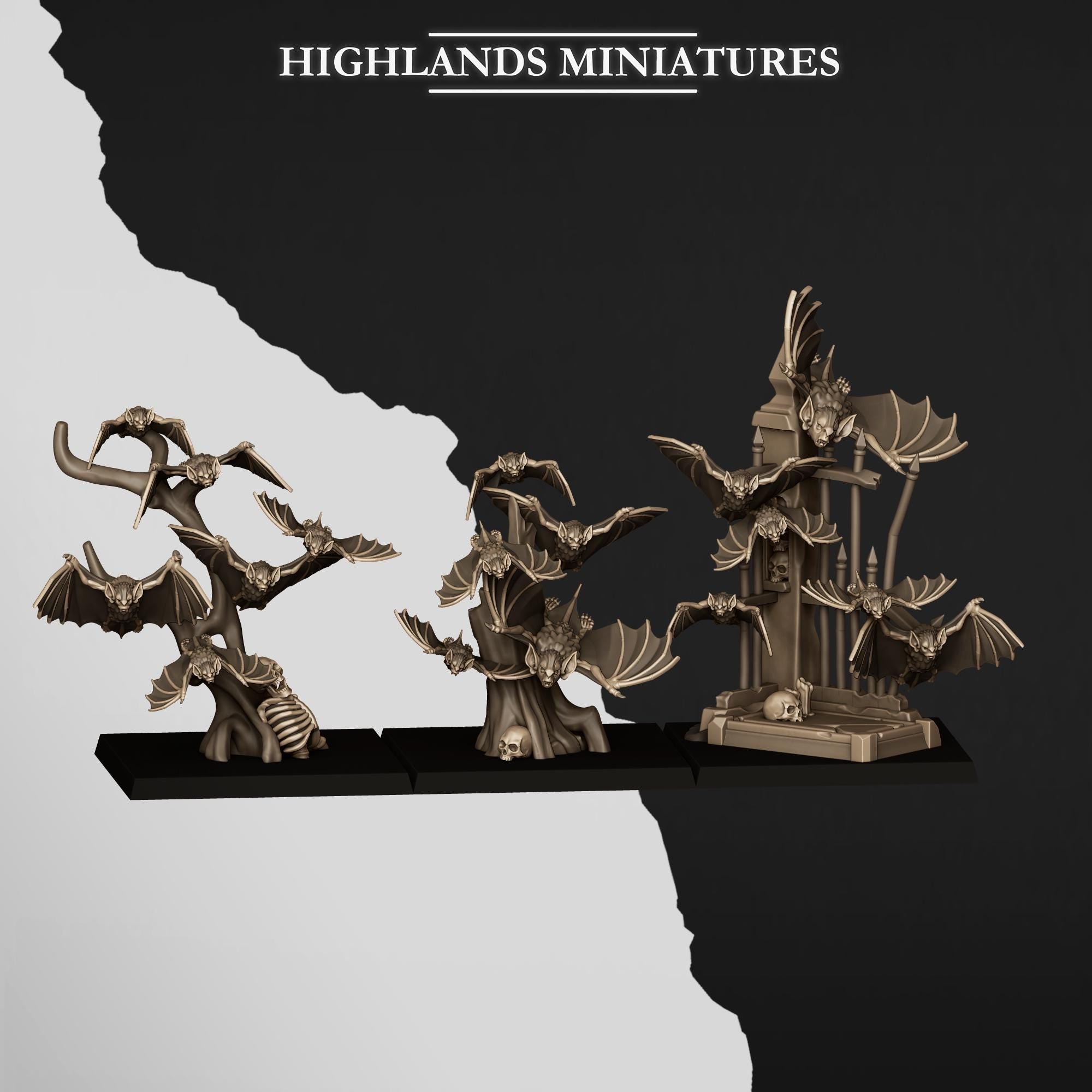 Bats Swarms  - in 12k- by Highlands Miniatures