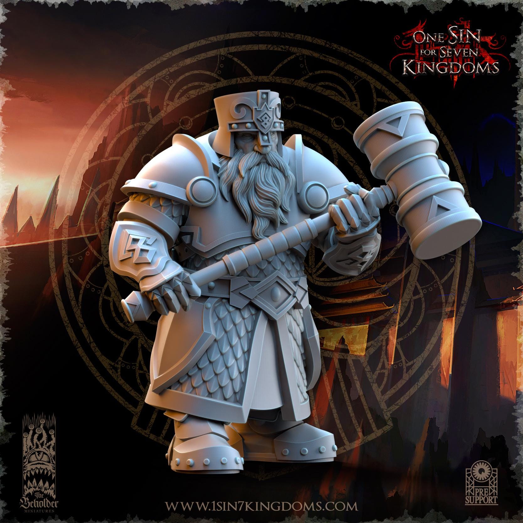 Dwarven Kingdoms Hammer Brotherhood Warriors - in 12k- by TheBeholderMiniatures