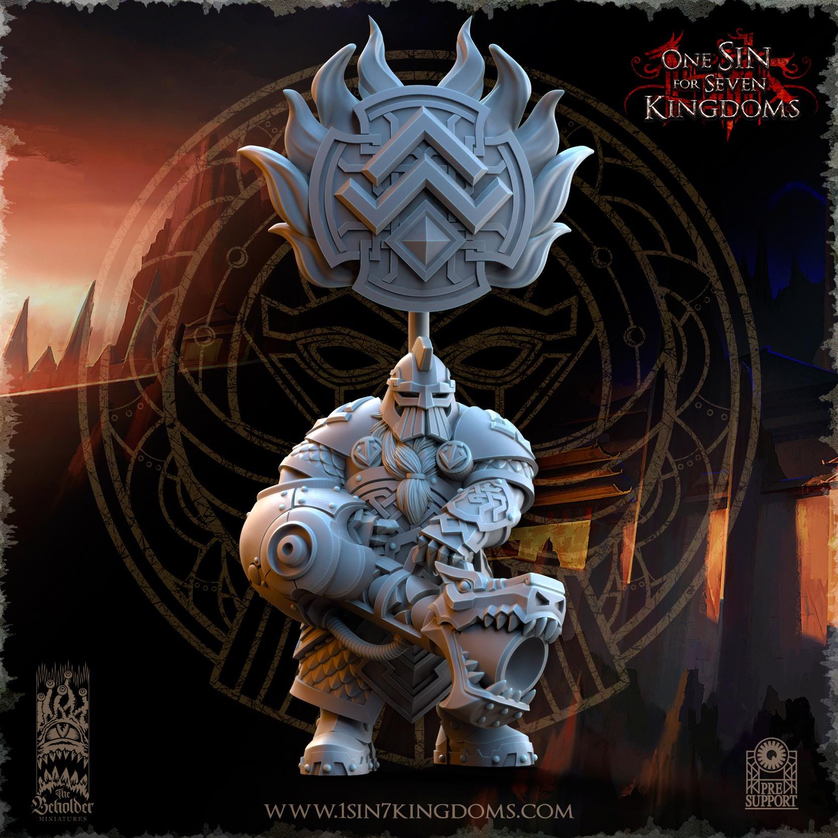 Dwarven Kingdoms Snapdragons Command Group - in 12k- by TheBeholderMiniatures