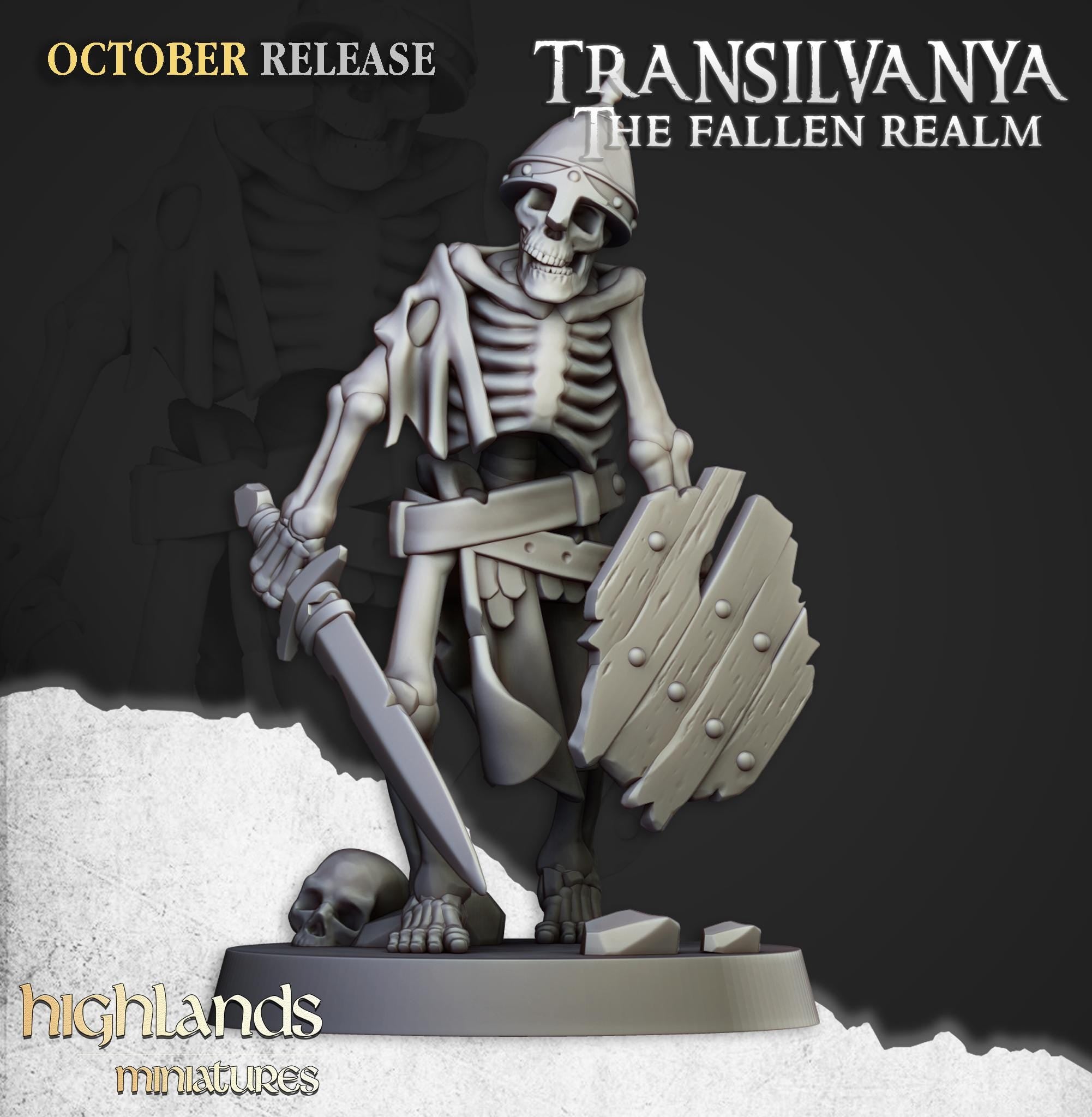 Skeleton Warriors with Swords Unit - in 12k- by Highlands Miniatures