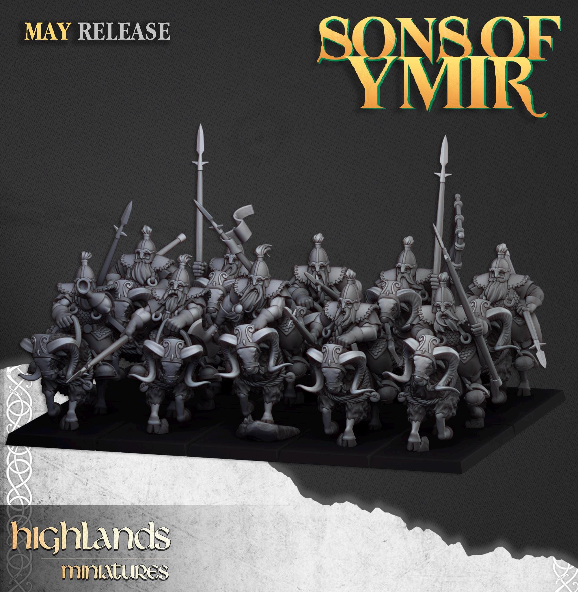 Mounted Dwarfs - in 12k- by Highlands Miniatures
