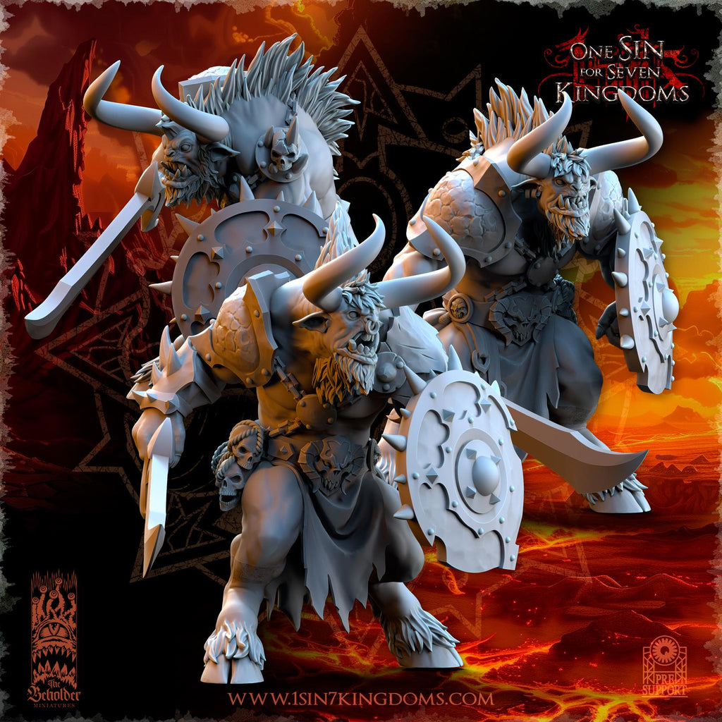 Realms of Mayhem Minotaurs - in 12k by TheBeholderMiniatures