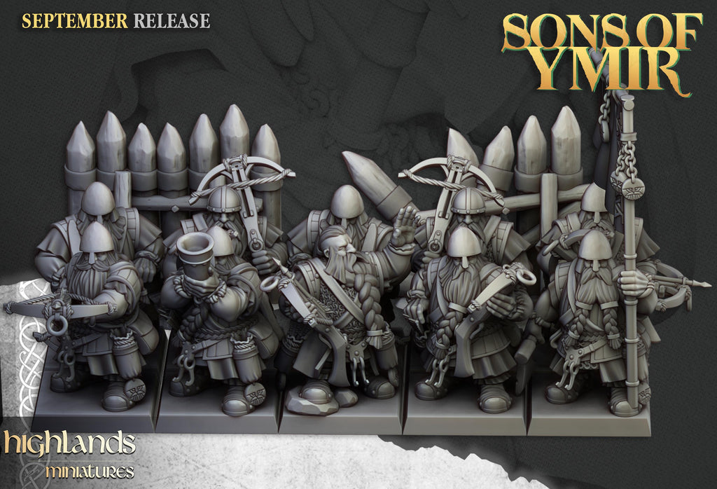 Dwarf Crossbowmen Unit - in 12k- by Highlands Miniatures