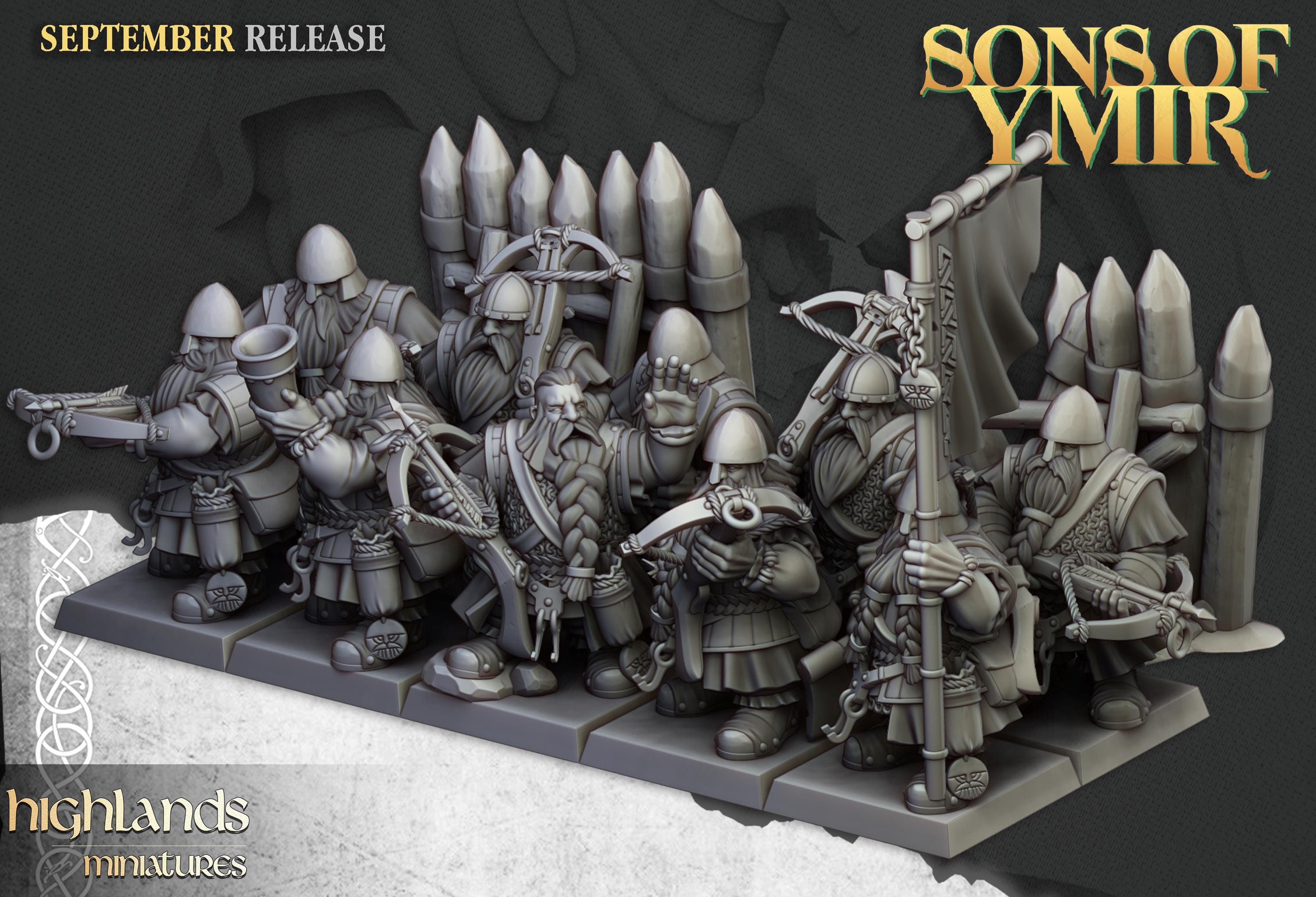 Dwarf Crossbowmen Unit - in 12k- by Highlands Miniatures