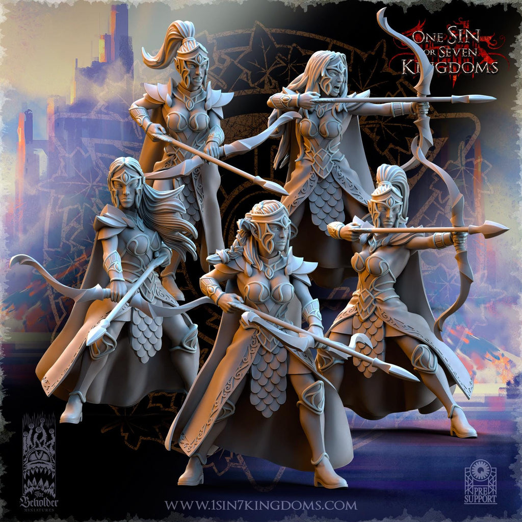 Silvermoor Elves Sisterhood Archers- in 12k- TheBeholderMiniatures
