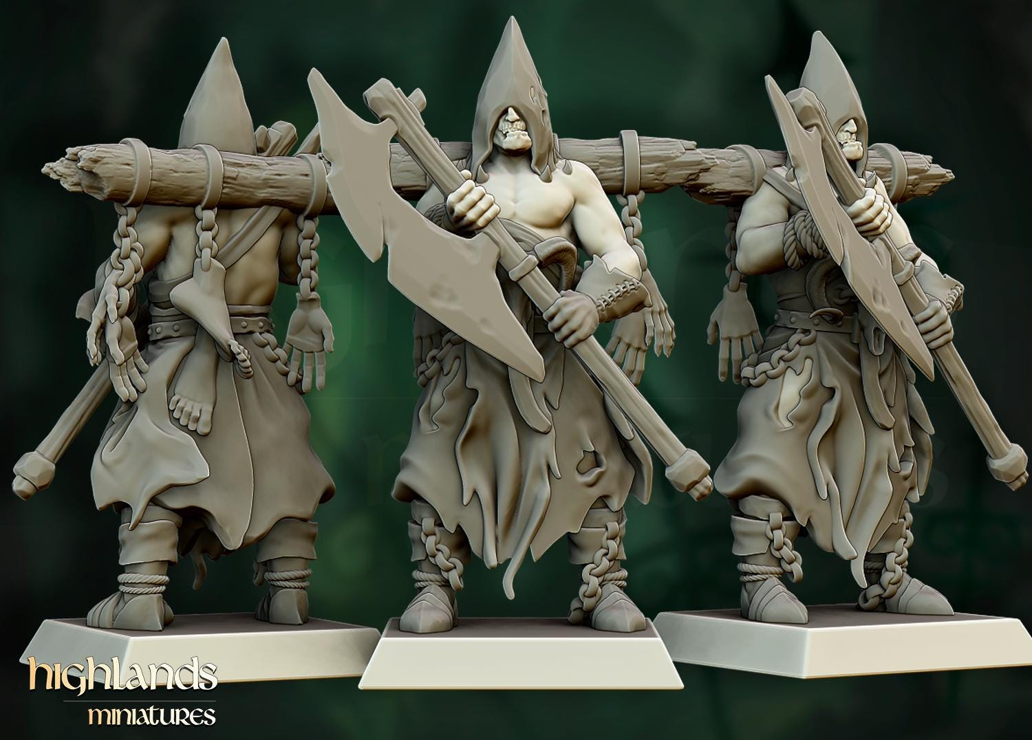 Zombie Command Group  - in 12k- by Highlands Miniatures