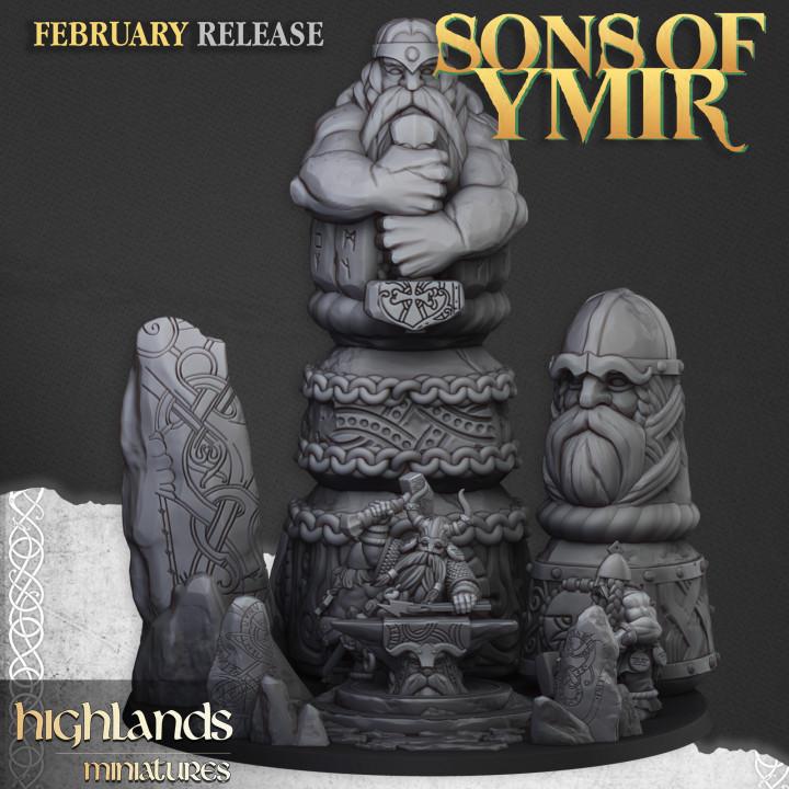 Ancient Dwarf Forge and Great Dwarf Runemaster - in 12k- by Highlands Miniatures