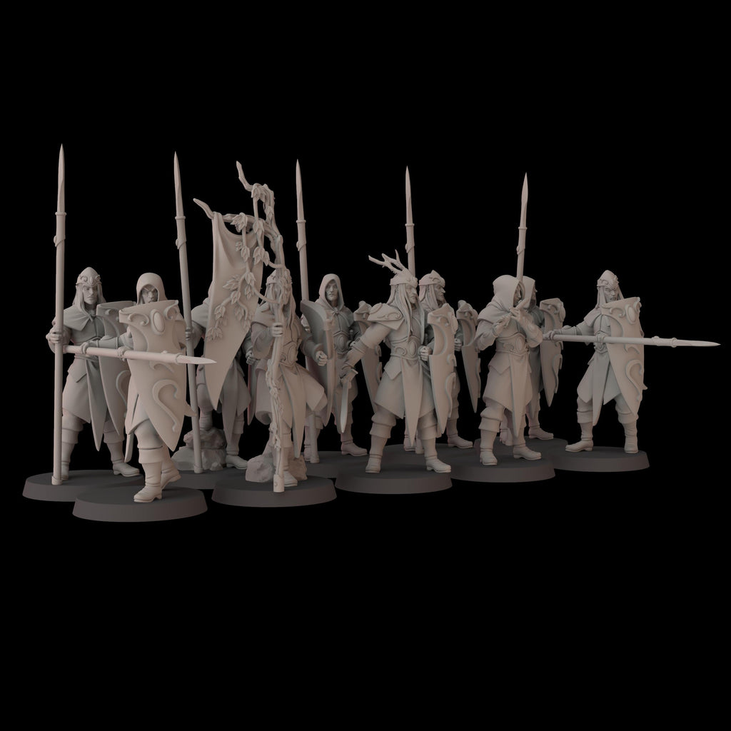 Wood Elf Lancers - 12k by fantasycultminiatures
