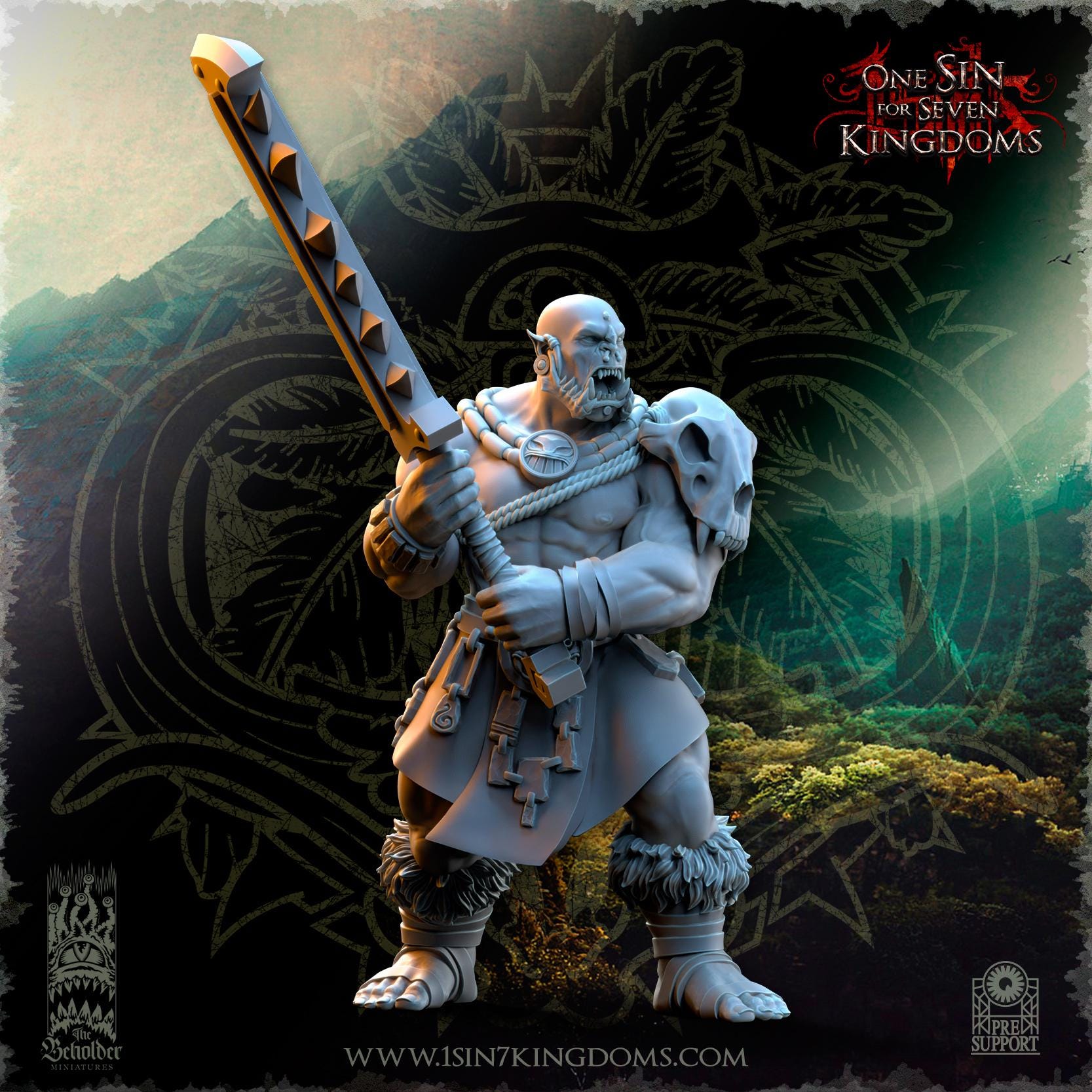 Salanaar Orcs Command Group  - in 12k- by TheBeholderMiniatures