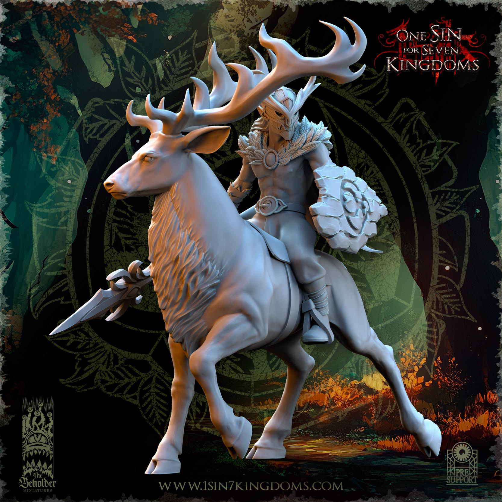 Evergreen Elves Deepwood Riders  - in 12k- by TheBeholderMiniatures