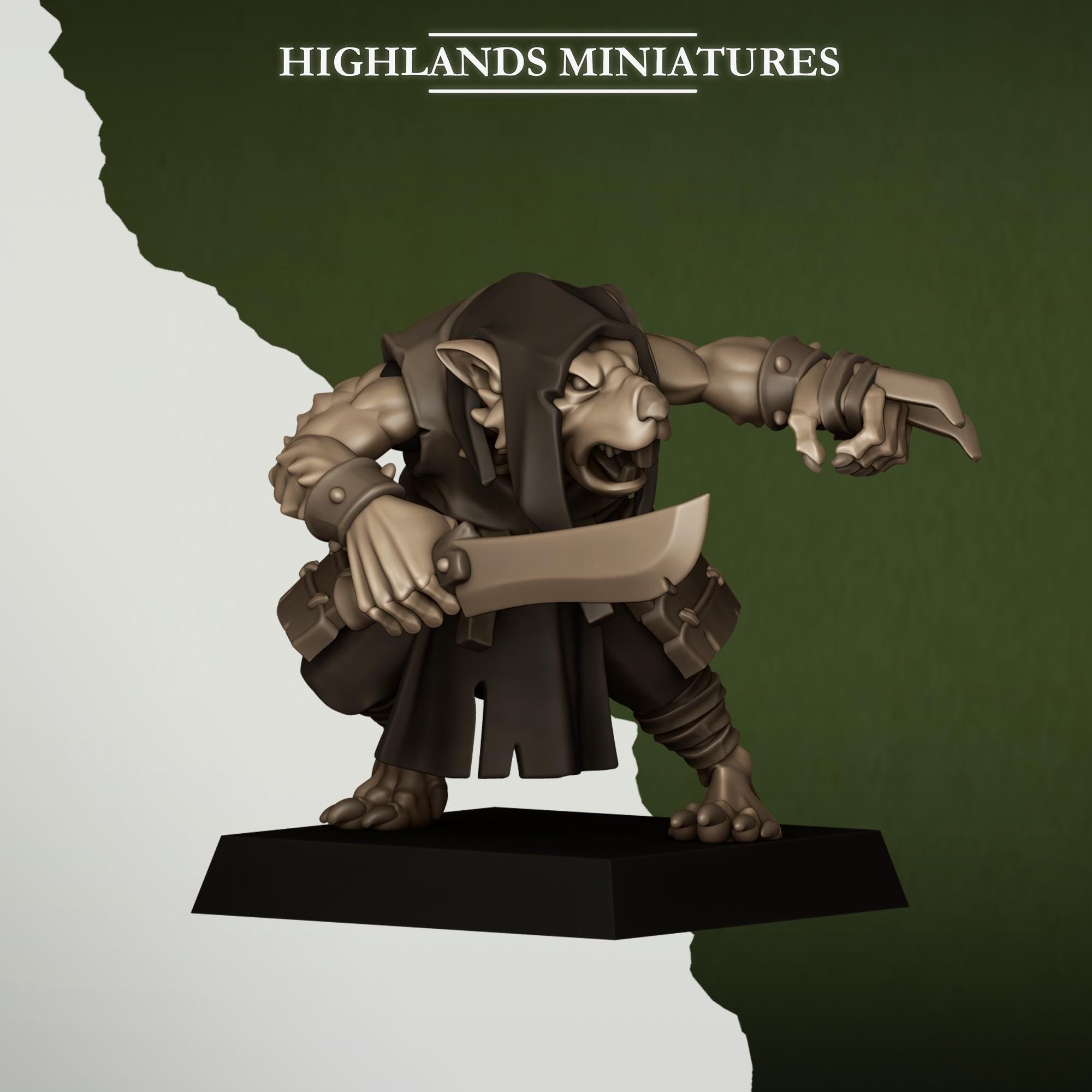 Sewer Vermin Thugs  - in 12k- by Highlands Miniatures