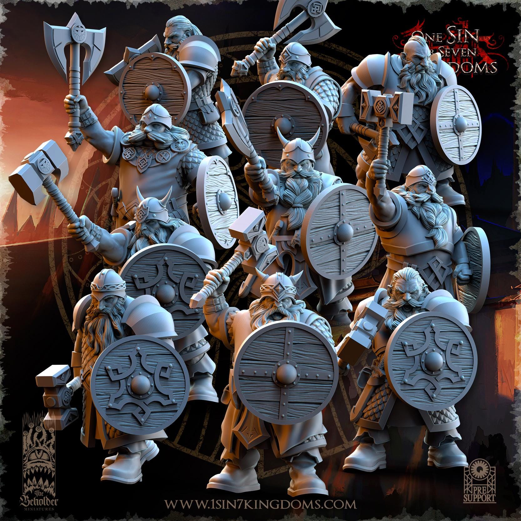Dwarven Kingdoms Warriors - in 12k- by TheBeholderMiniatures