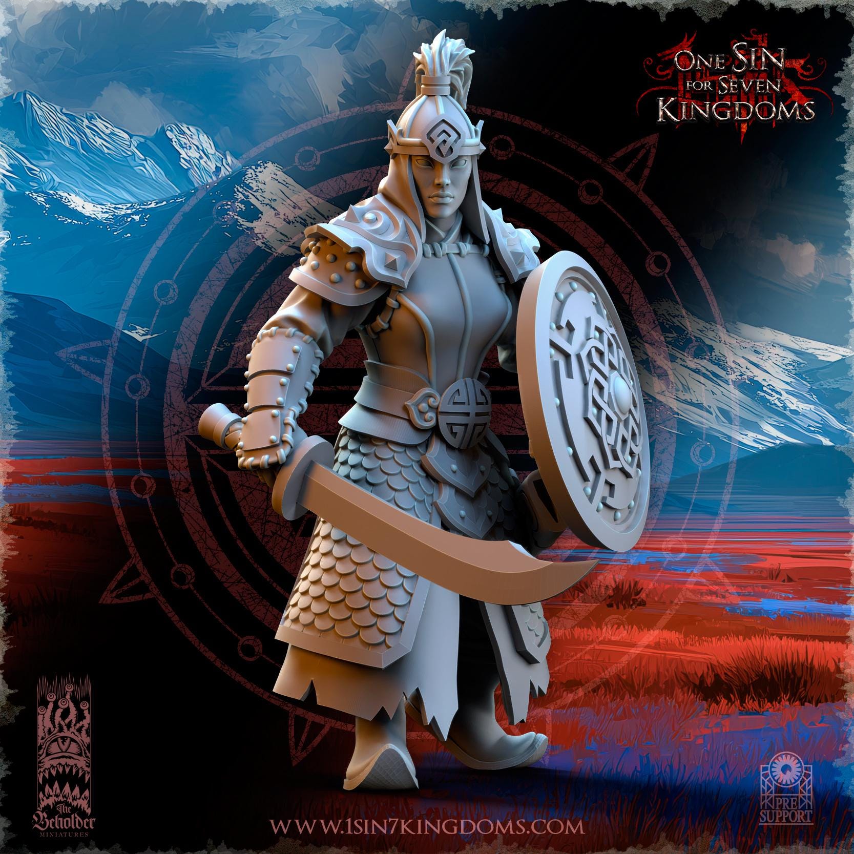 Astarii Dynasty Warriors swordsmen in 12k by TheBeholderMiniatures