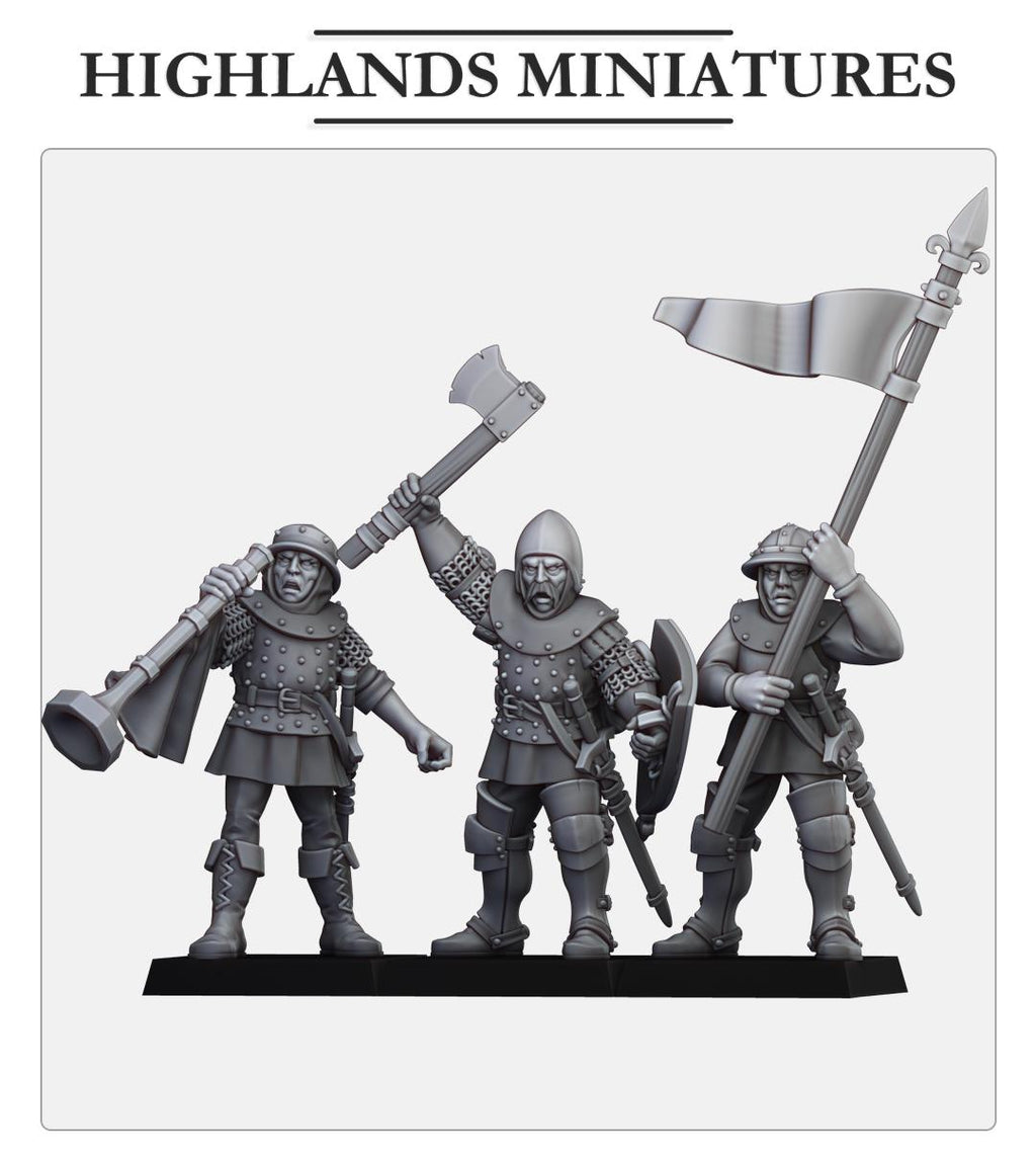 Gallia Shooters: Command Group - in 12k- by Highlands Miniatures