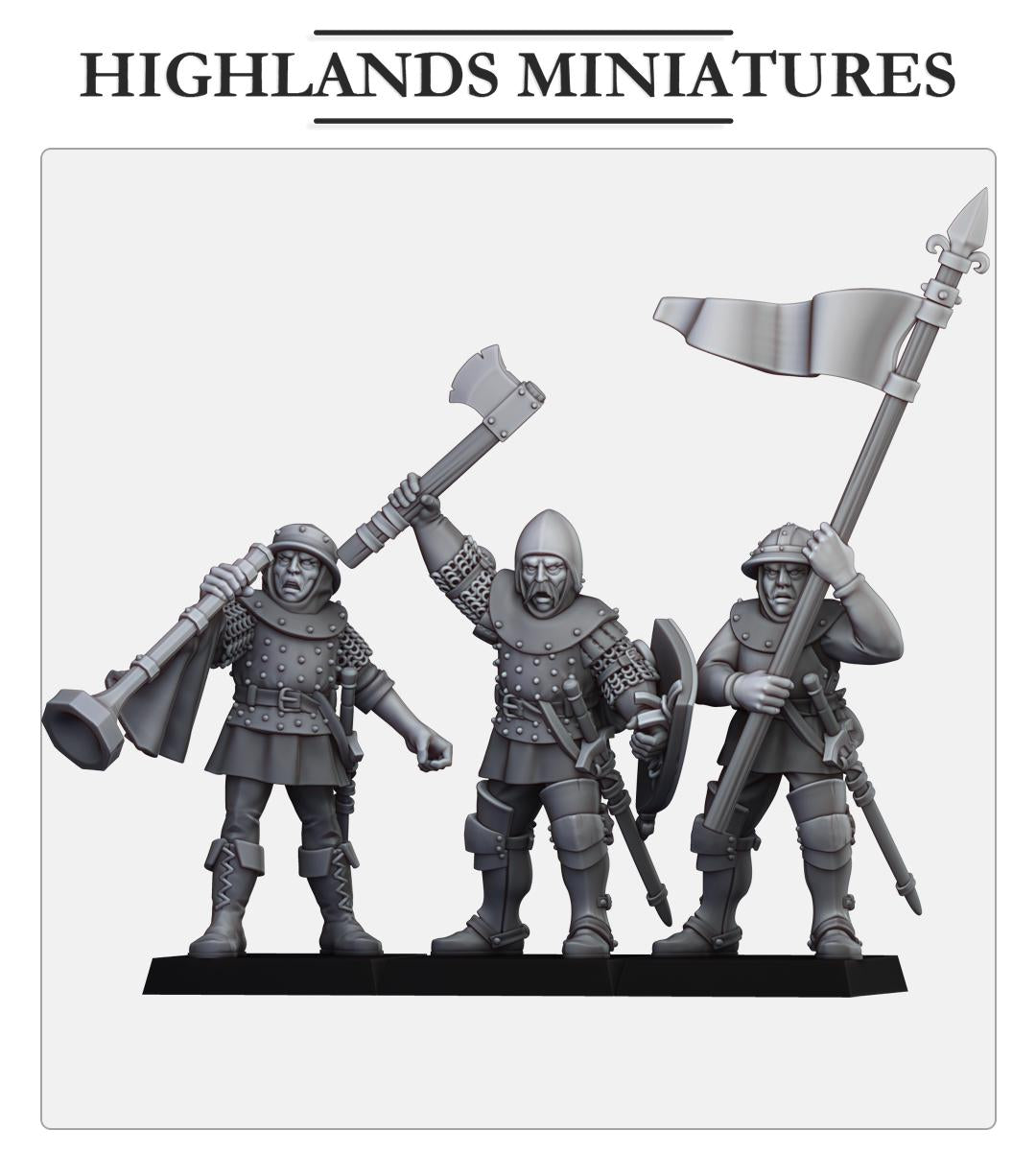 Gallia Shooters: Command Group - in 12k- by Highlands Miniatures