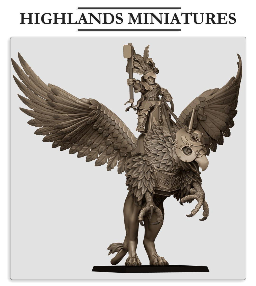 Sunland Emperor on Griffon - in 12k- by Highlands Miniatures
