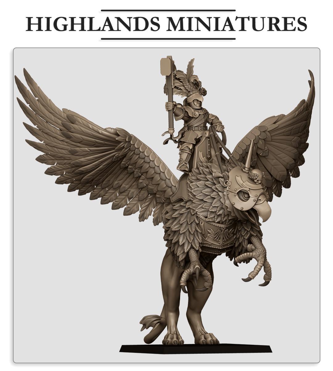 Sunland Emperor on Griffon - in 12k- by Highlands Miniatures