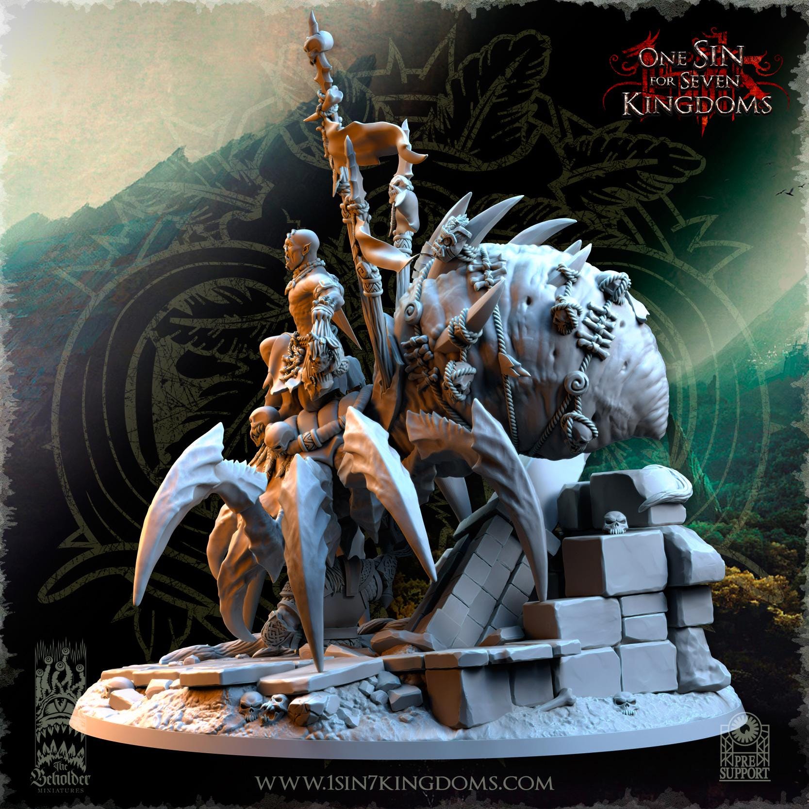 Salanaar Shaman Spider Rider  - in 12k- by TheBeholderMiniatures