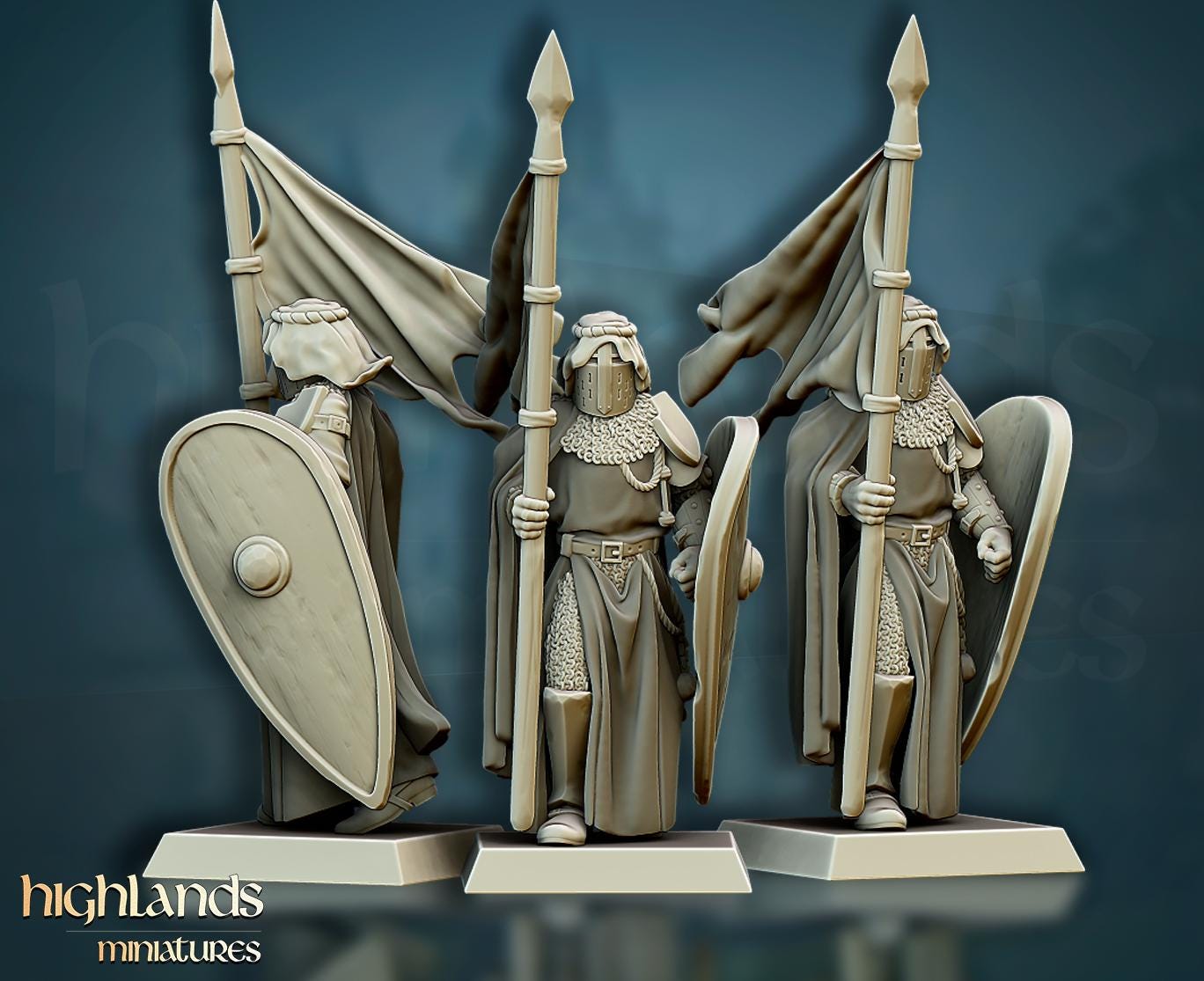Crusaders Core Unit - in 12k- by Highlands Miniatures
