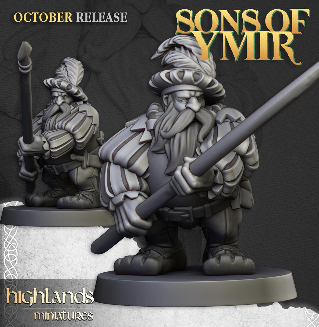 Dwarf Pikemen Unit  - in 12k- by Highlands Miniatures