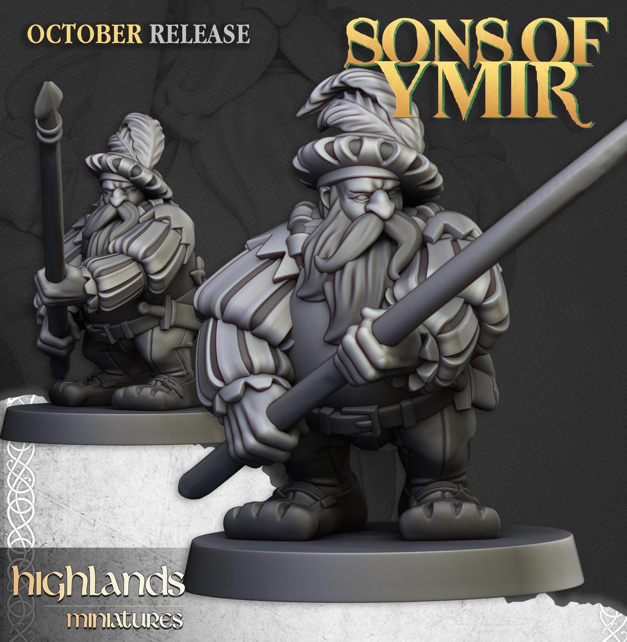 Dwarf Pikemen Unit  - in 12k- by Highlands Miniatures