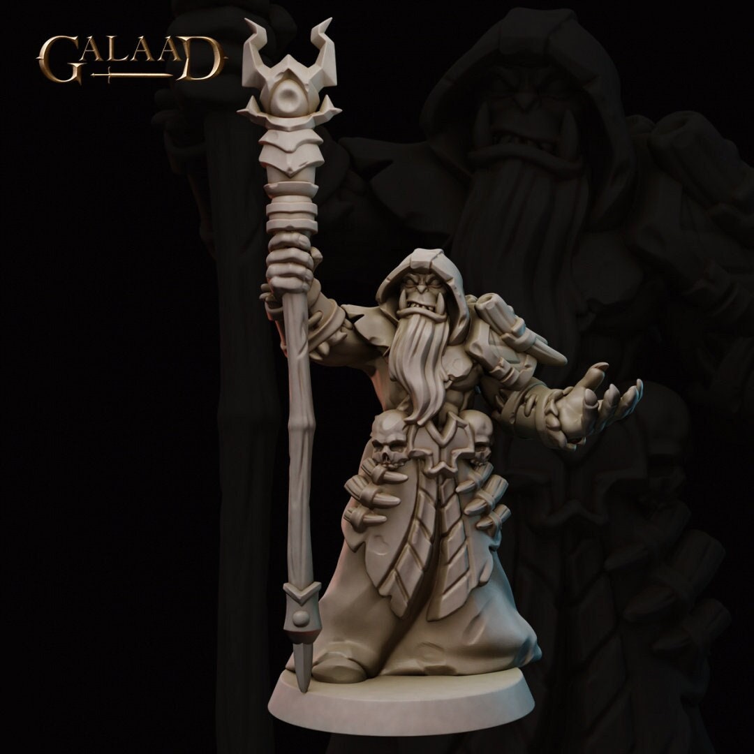 Warlock Orc  Okar the Old - in 8k - by Galaad