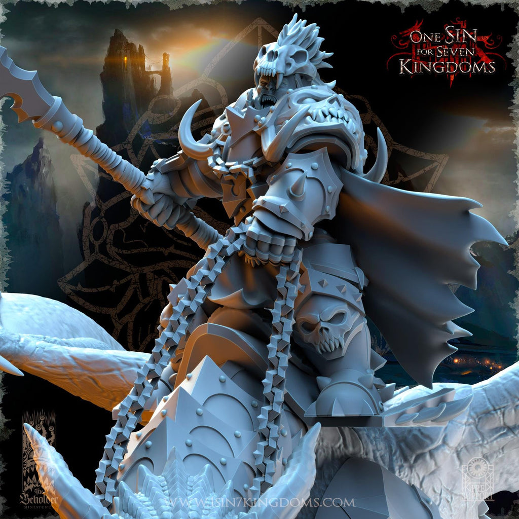 Khur Gann, Nestah Orc Warlord, on Dragon - in 12k- TheBeholderMiniatures