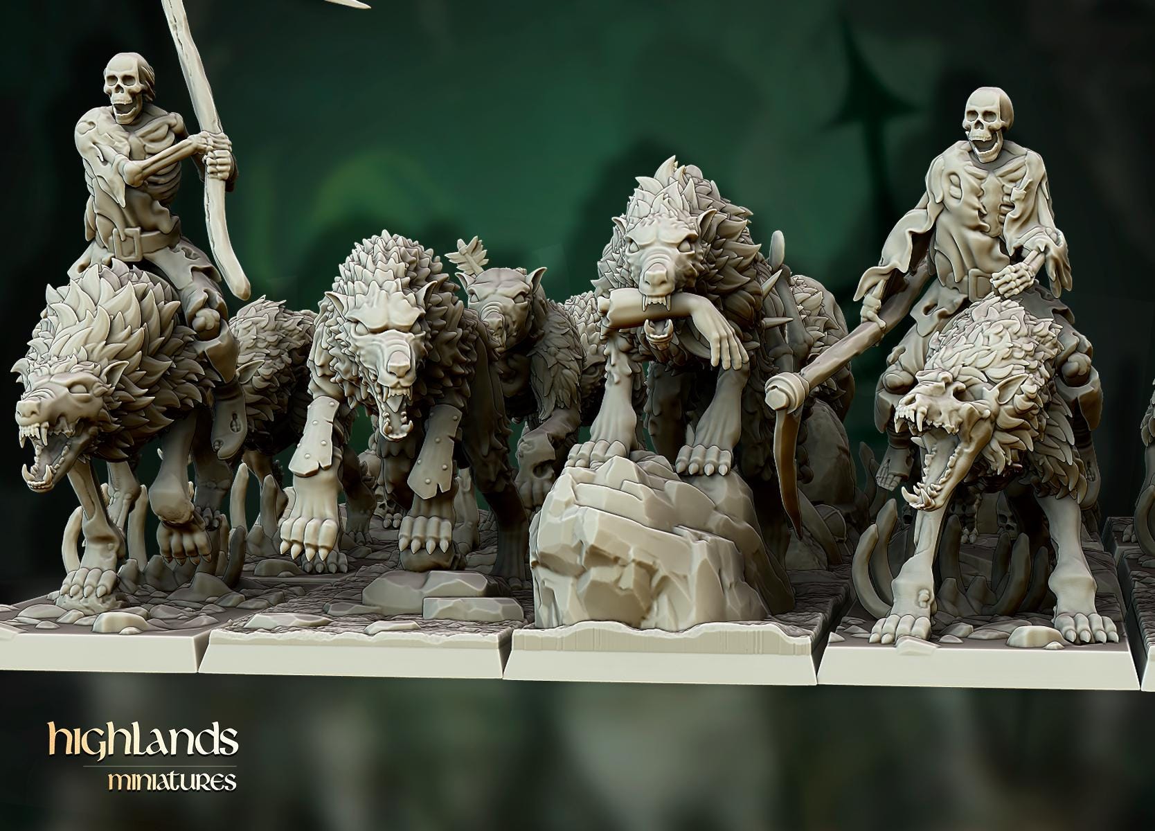 Direwolves Unit - 14 models - in 12k- by Highlands Miniatures