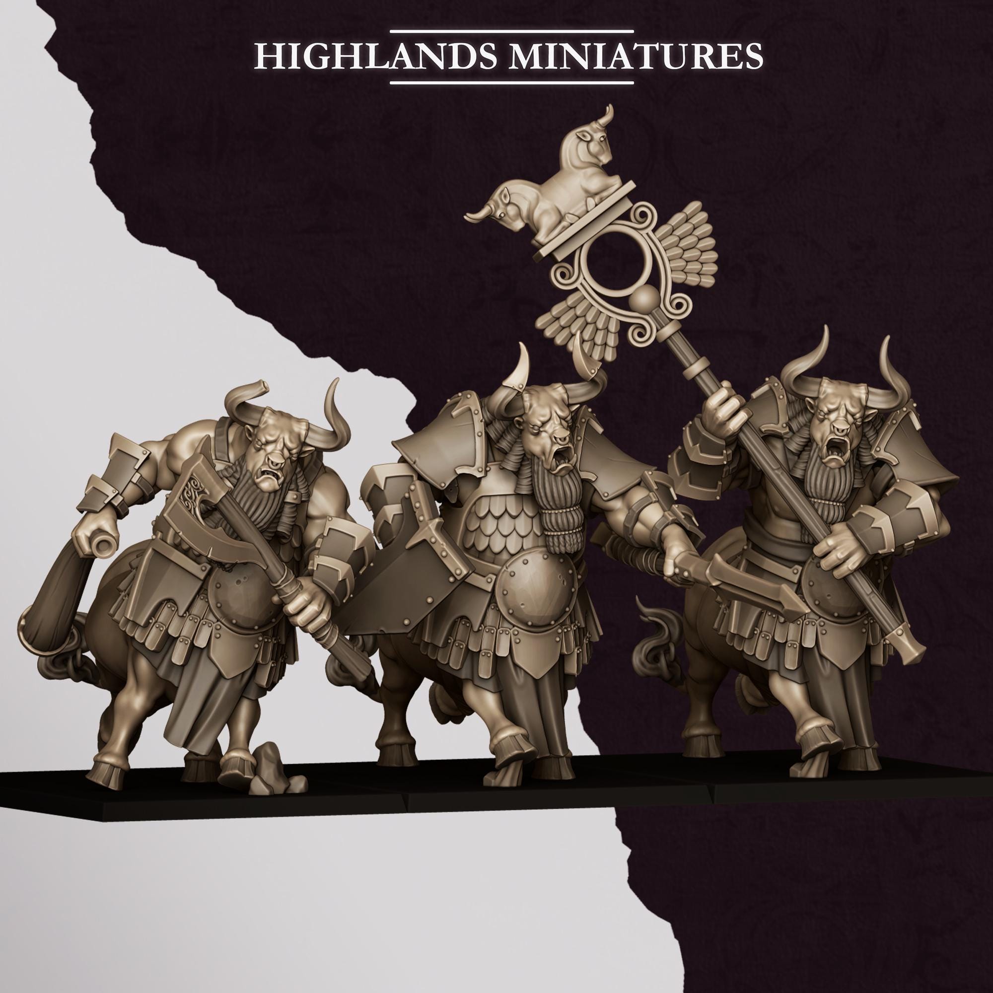 Marduk Minotaurs  - in 12k- by Highlands Miniatures