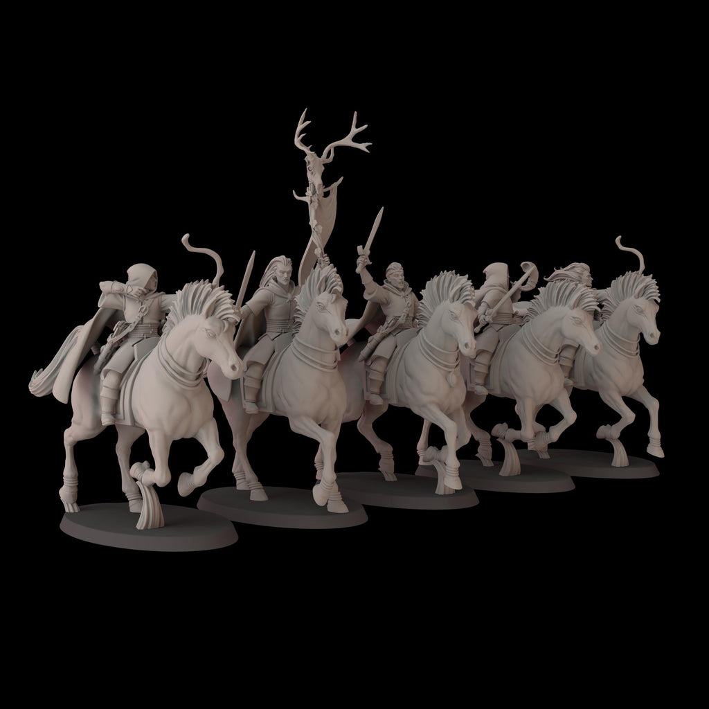 Elven archers on steed - 12k by fantasycultminiatures