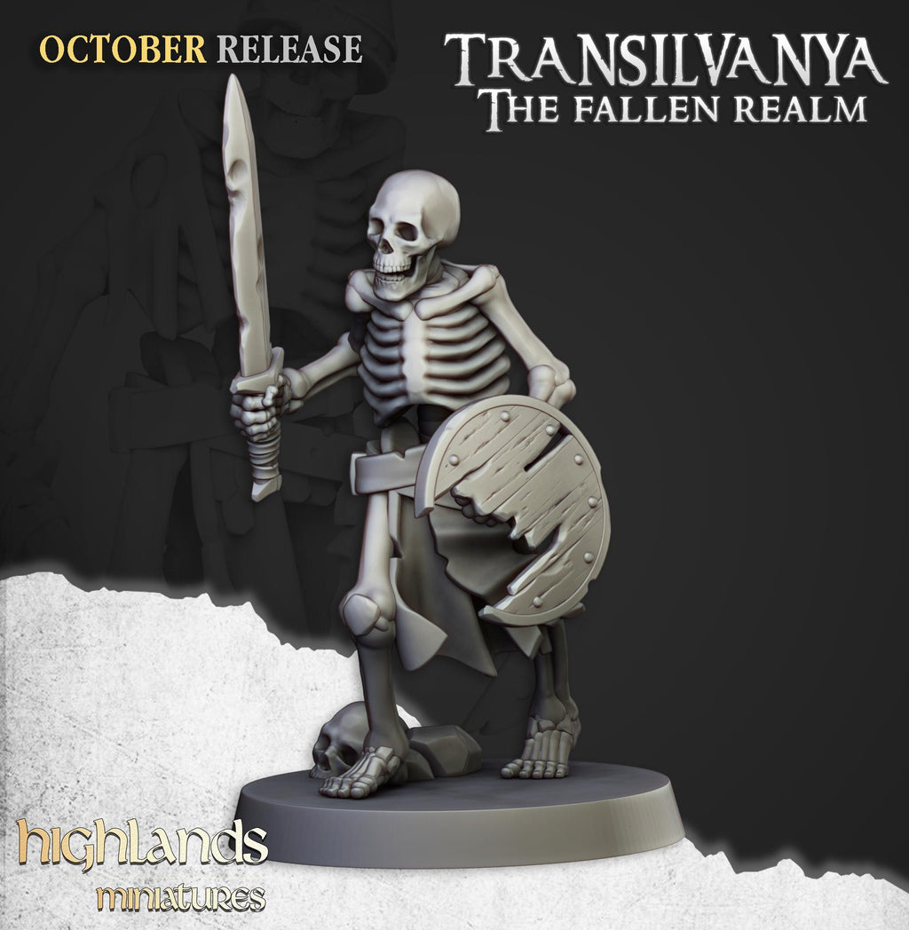 Skeleton Warriors with Swords Unit - in 12k- by Highlands Miniatures