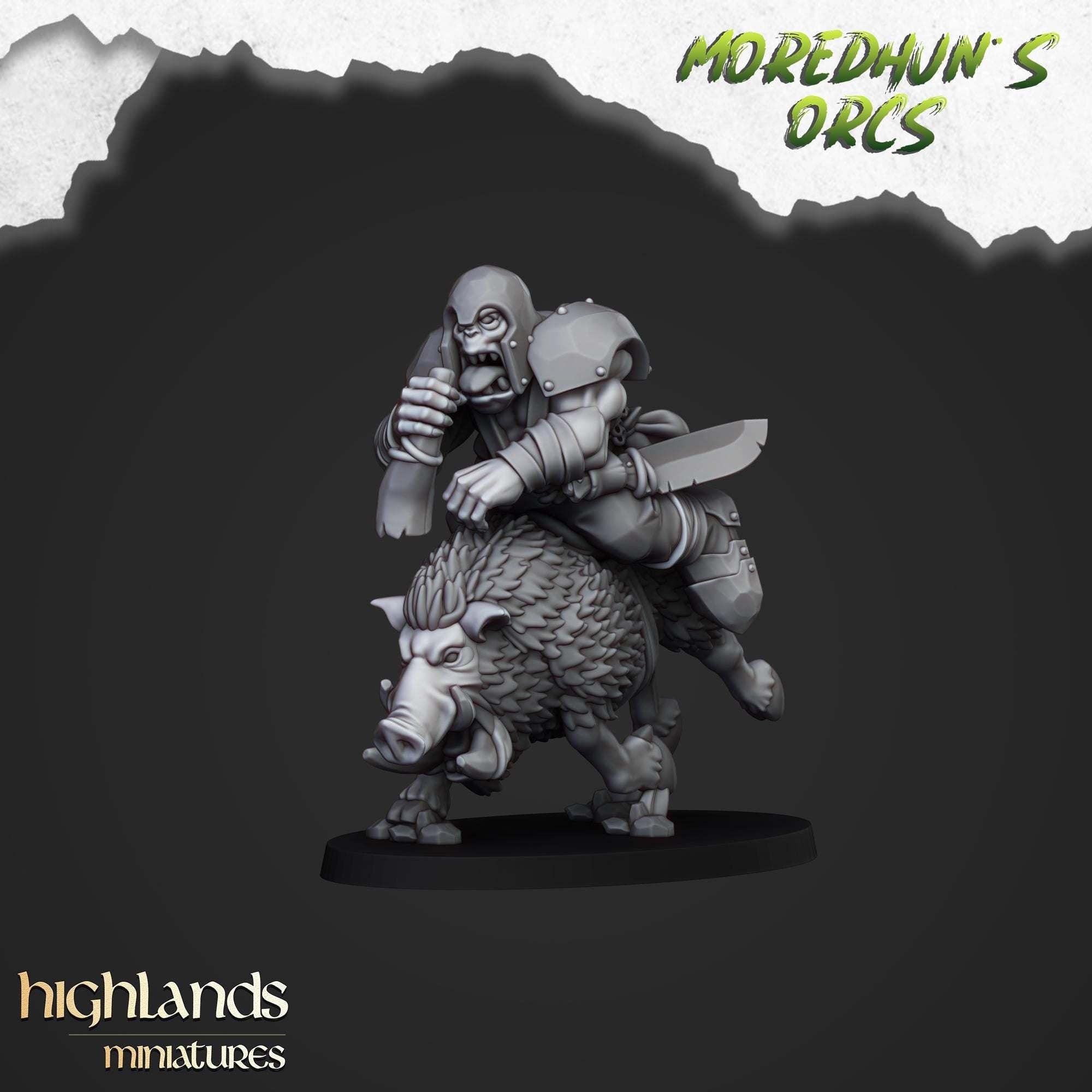 Mounted Orcs with spears - in 12k- by Highlands Miniatures