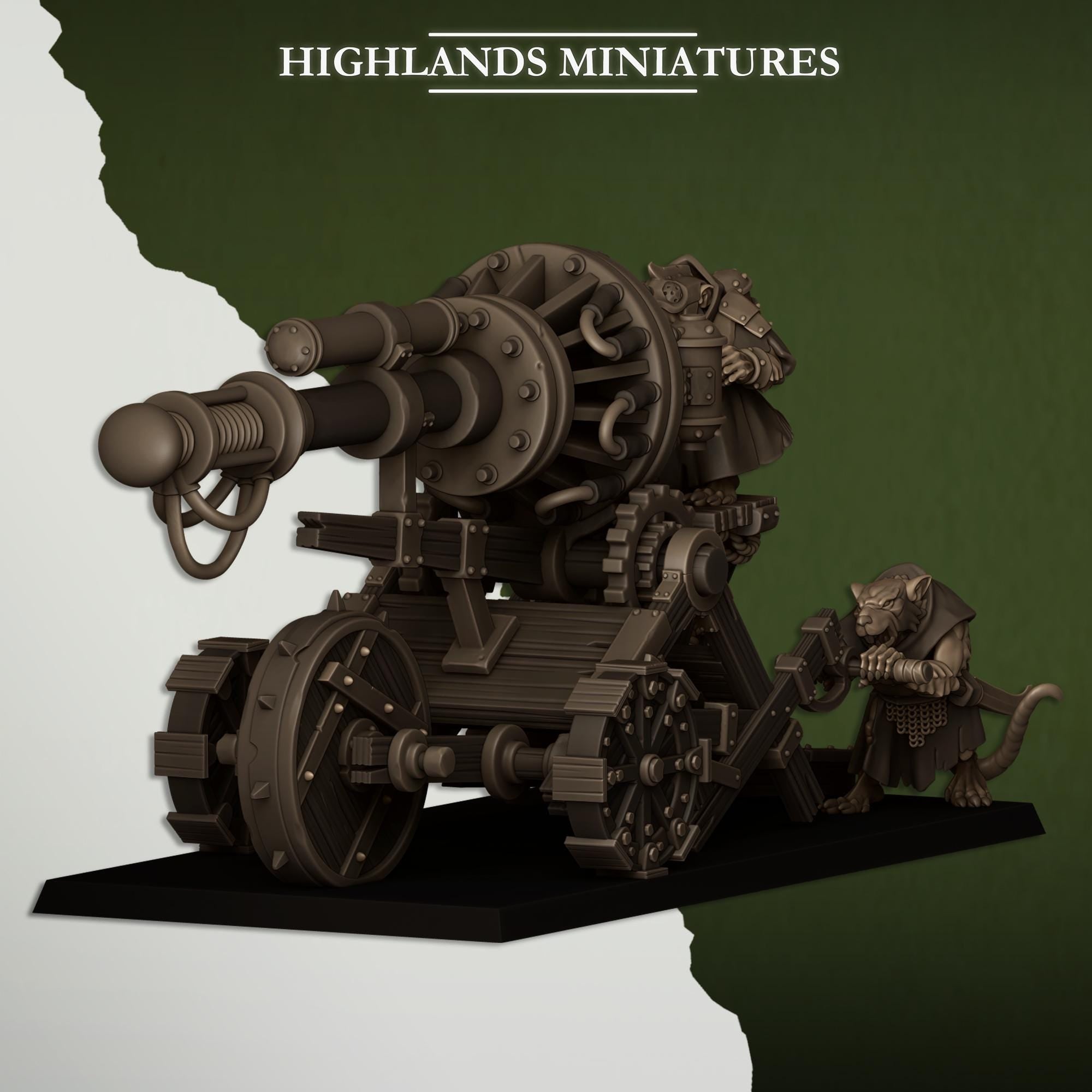 Sewer Vermin Cannon -in 12k- by - Highlands Miniatures
