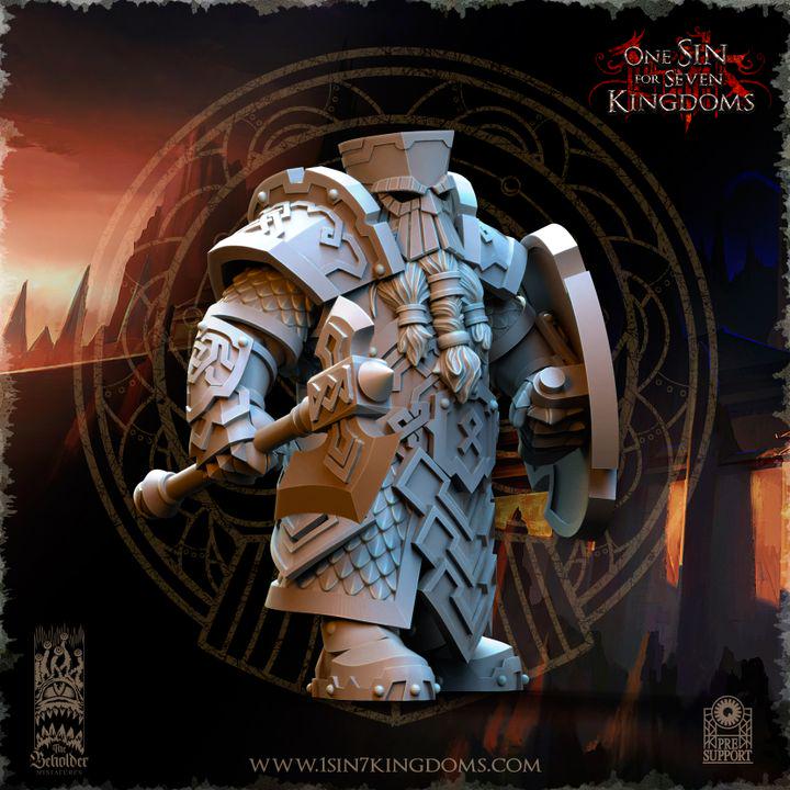Dwarven kingdom iron head warriors - 12k  by TheBeholderMiniatures