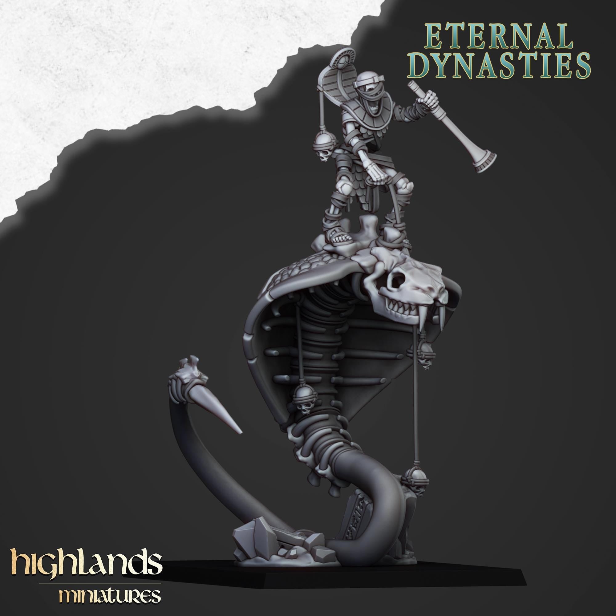 Mounted Ancient Guard on Great Snakes - in 12k- by Highlands Miniatures