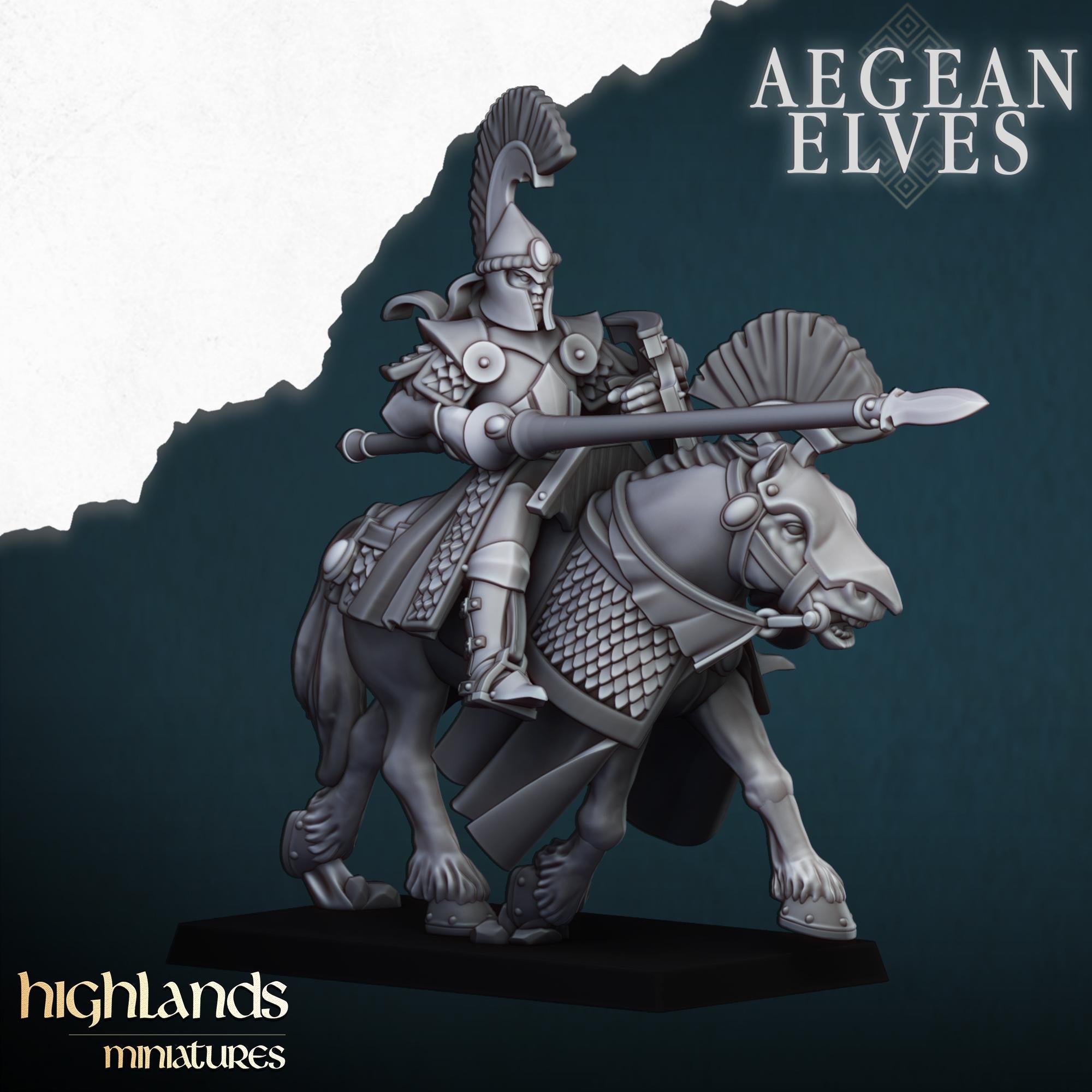 Aegean Elves Mounted Lances  - in 12k- by Highlands Miniatures