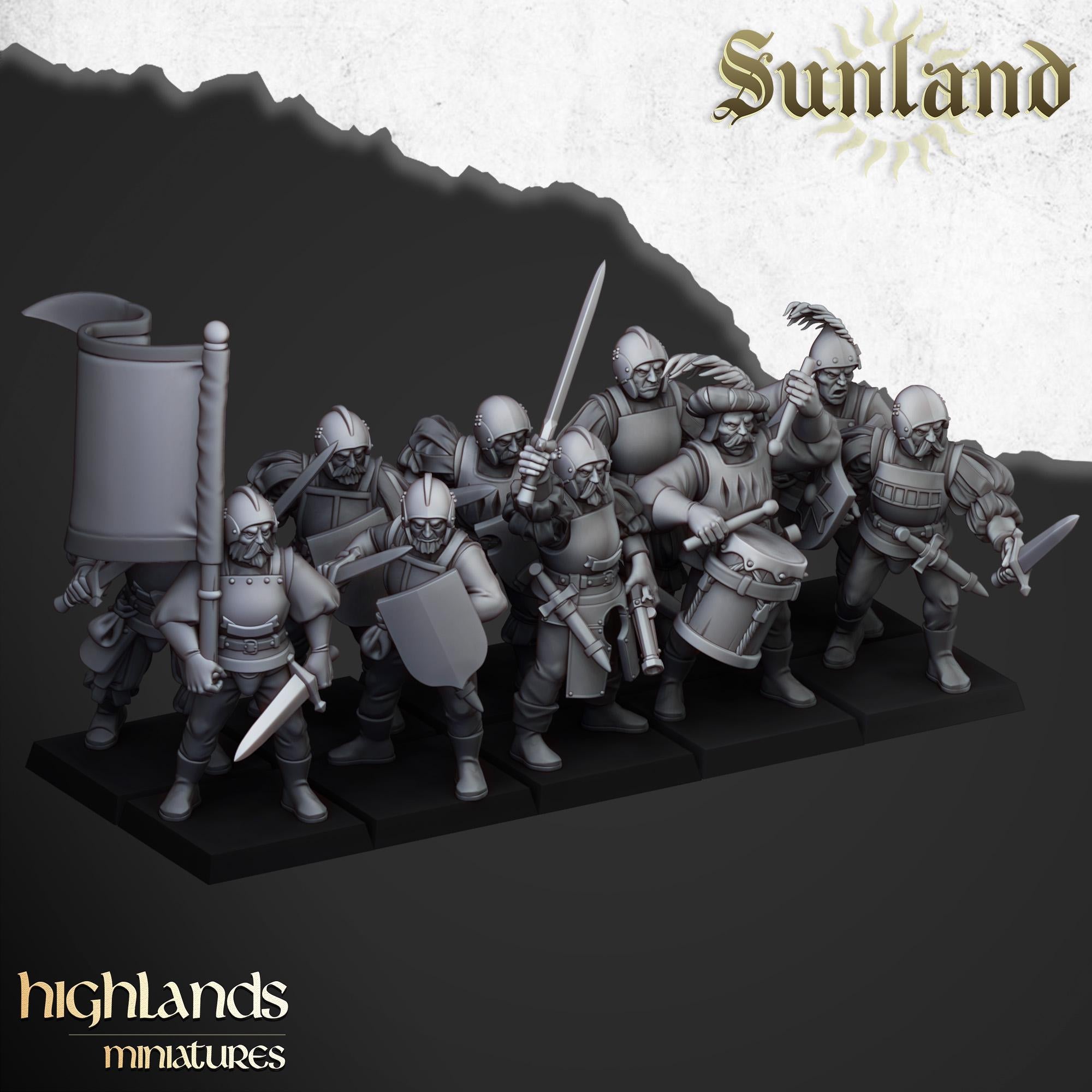 Sunland Troops with swords - in 12k- by Highlands Miniatures