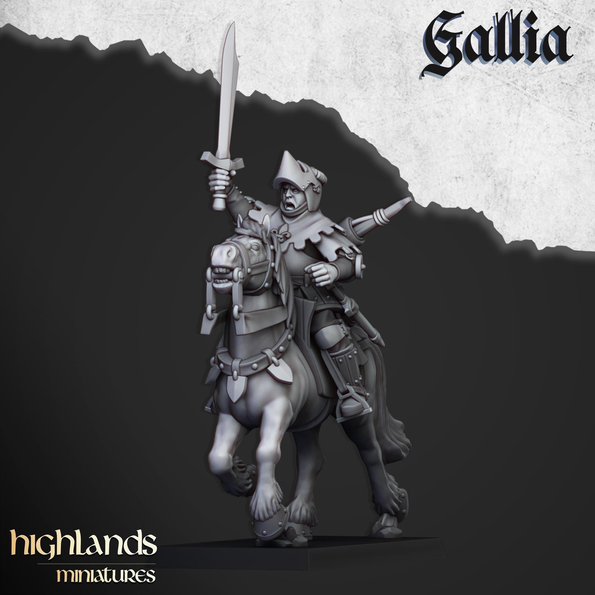 Mounted Men at Arms - in 12k- by Highlands Miniatures