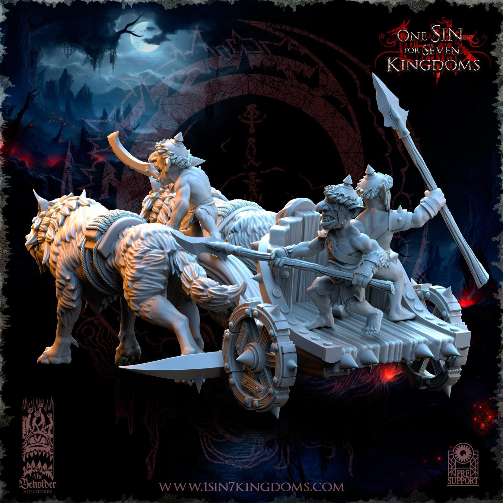 The Black Horde Goblins War Chariots - in 12k- by TheBeholderMiniatures