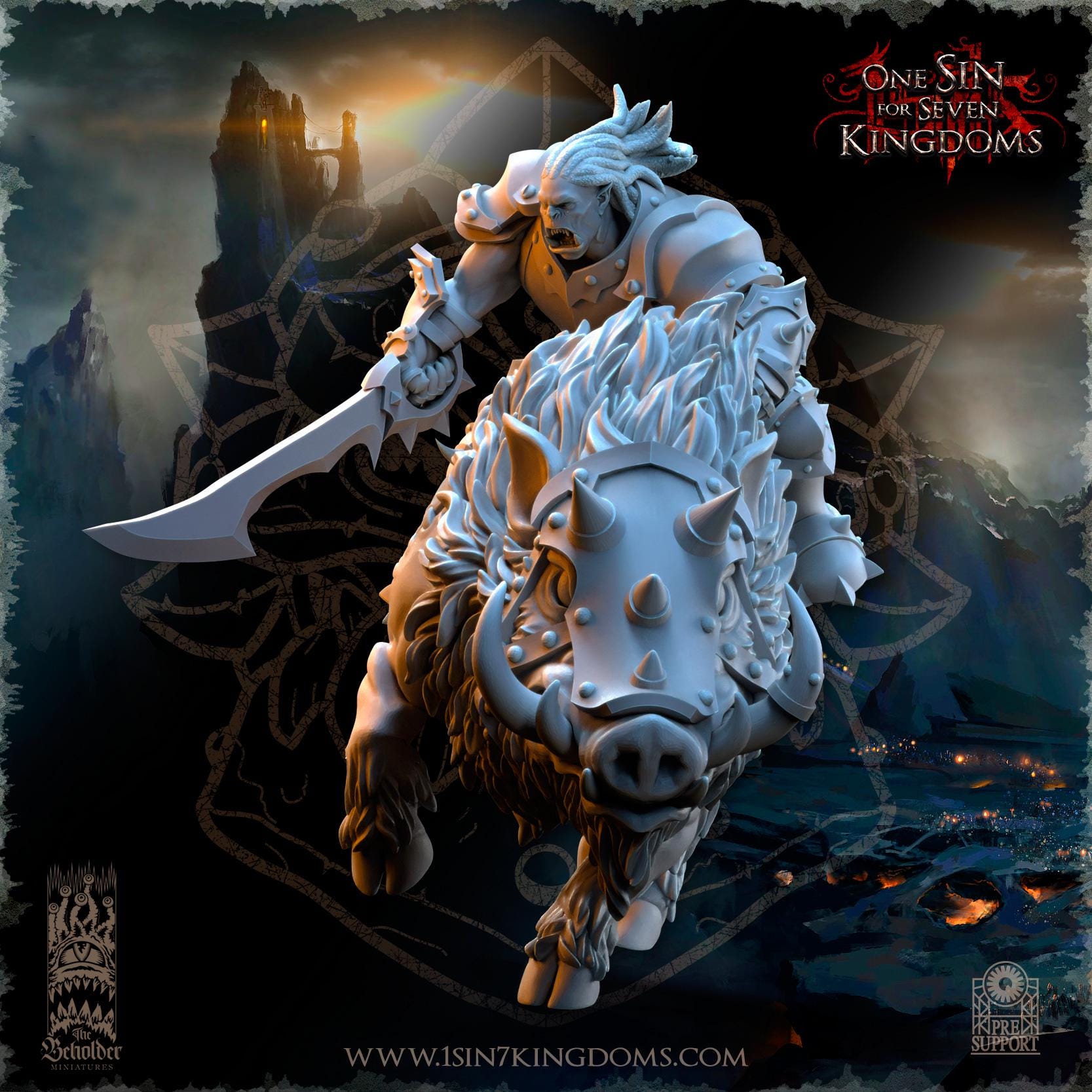 Nestah Orcs Beast Boars Riders - in 12k TheBeholderMiniatures