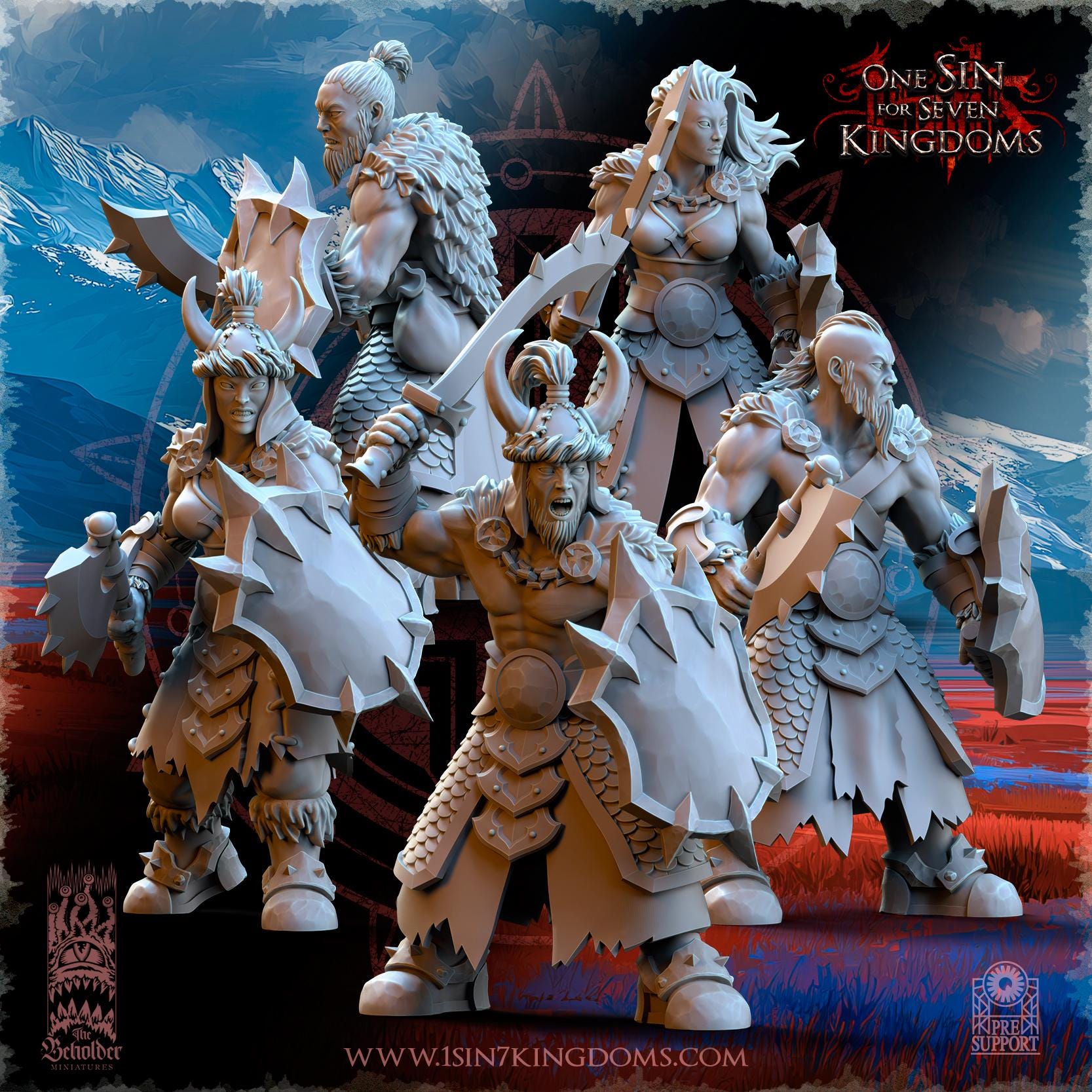 Astarii Dynasty Mountains Tribes- in 12k- by TheBeholderMiniatures